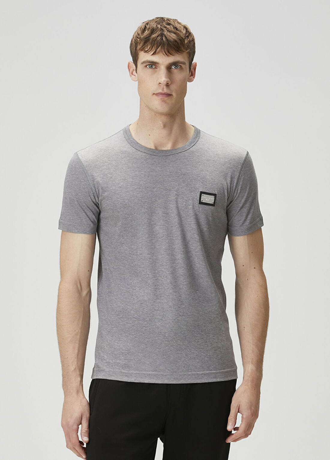 Dolce&Gabbana Gri Logo Detaylı T-shirt