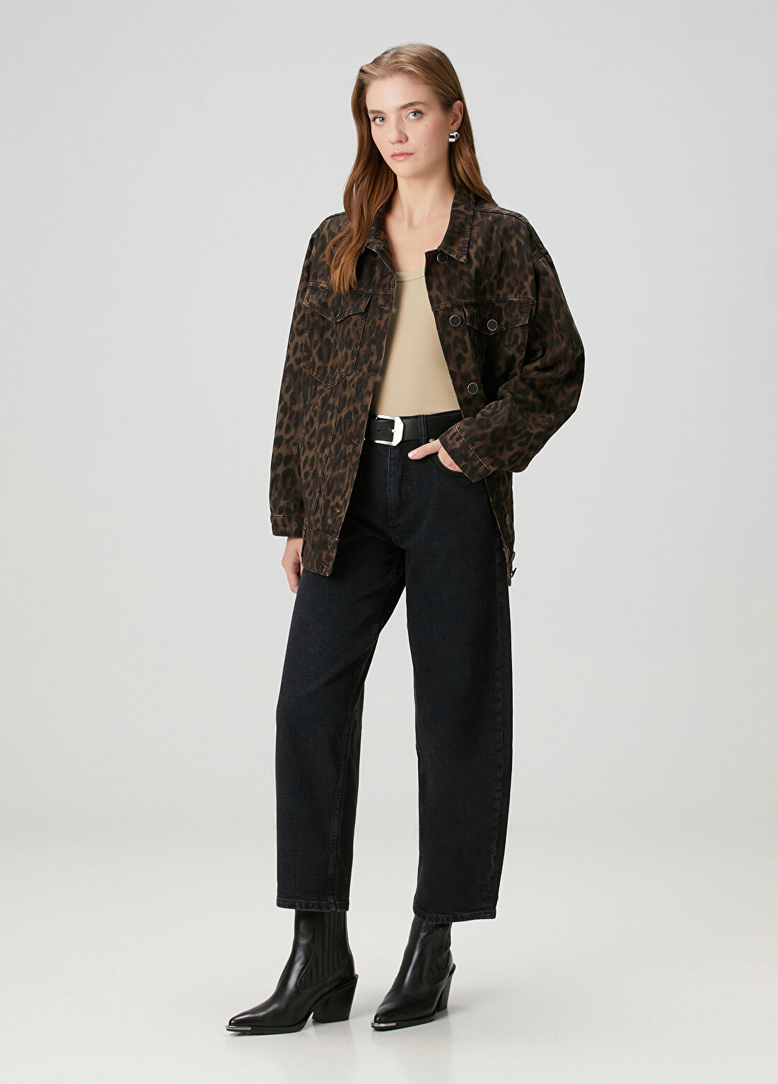 AllSaints Sadie Barrel Leg Siyah Jean Pantolon