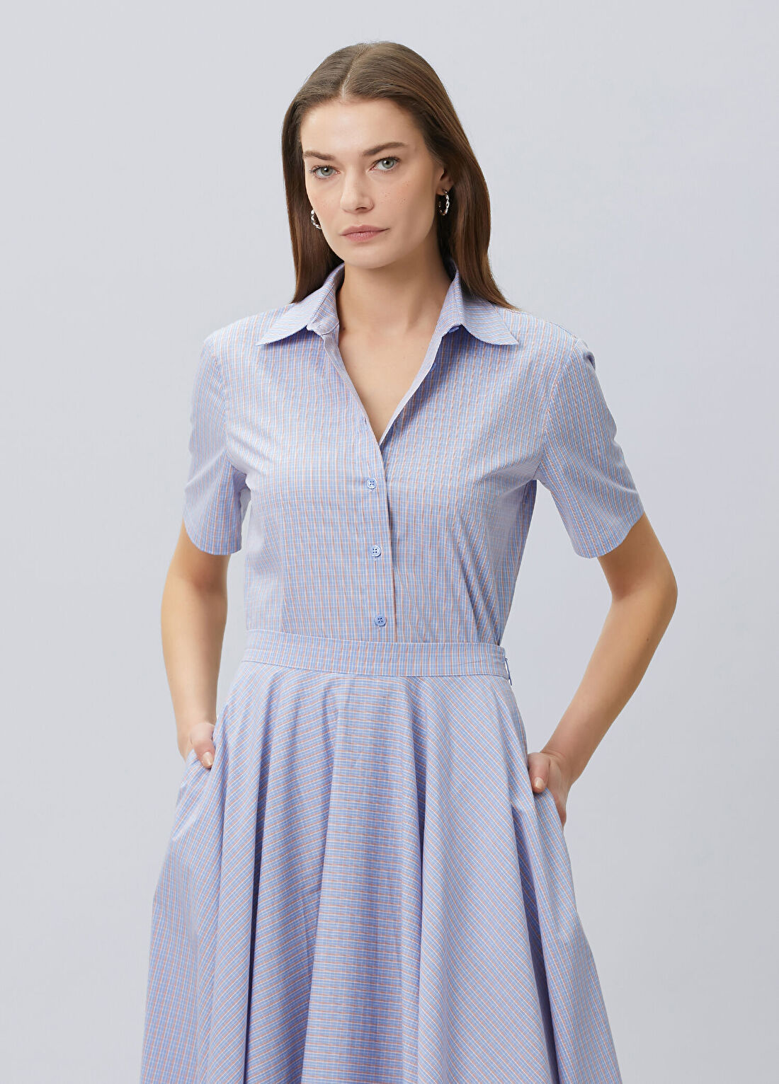 Beymen Collection Mavi Pötikareli Koton Gömlek