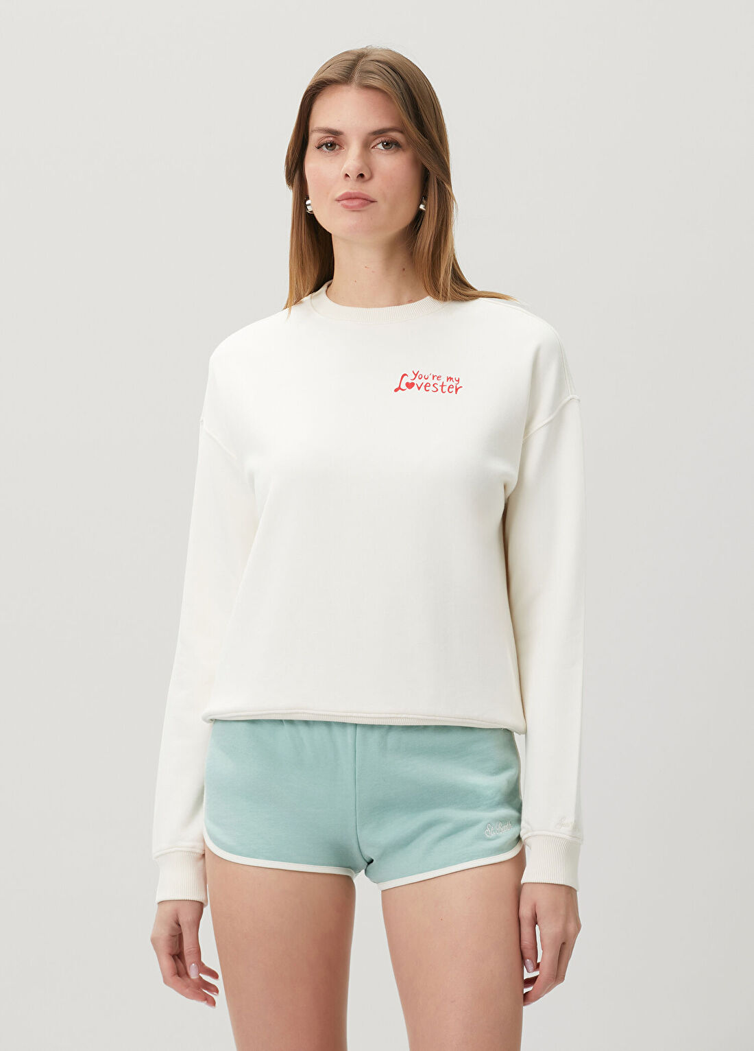MC2 (Saint Barth) Stardust Beyaz Kırmızı Sweatshirt görsel 3