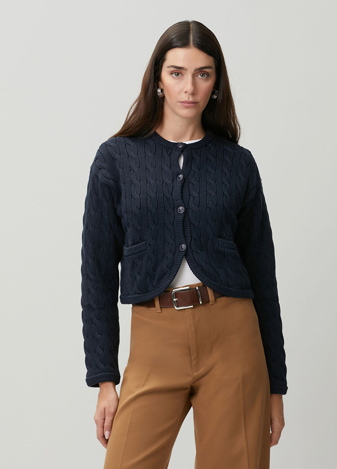 Polo Ralph Lauren Koyu Lacivert Saç Örgü Hırka