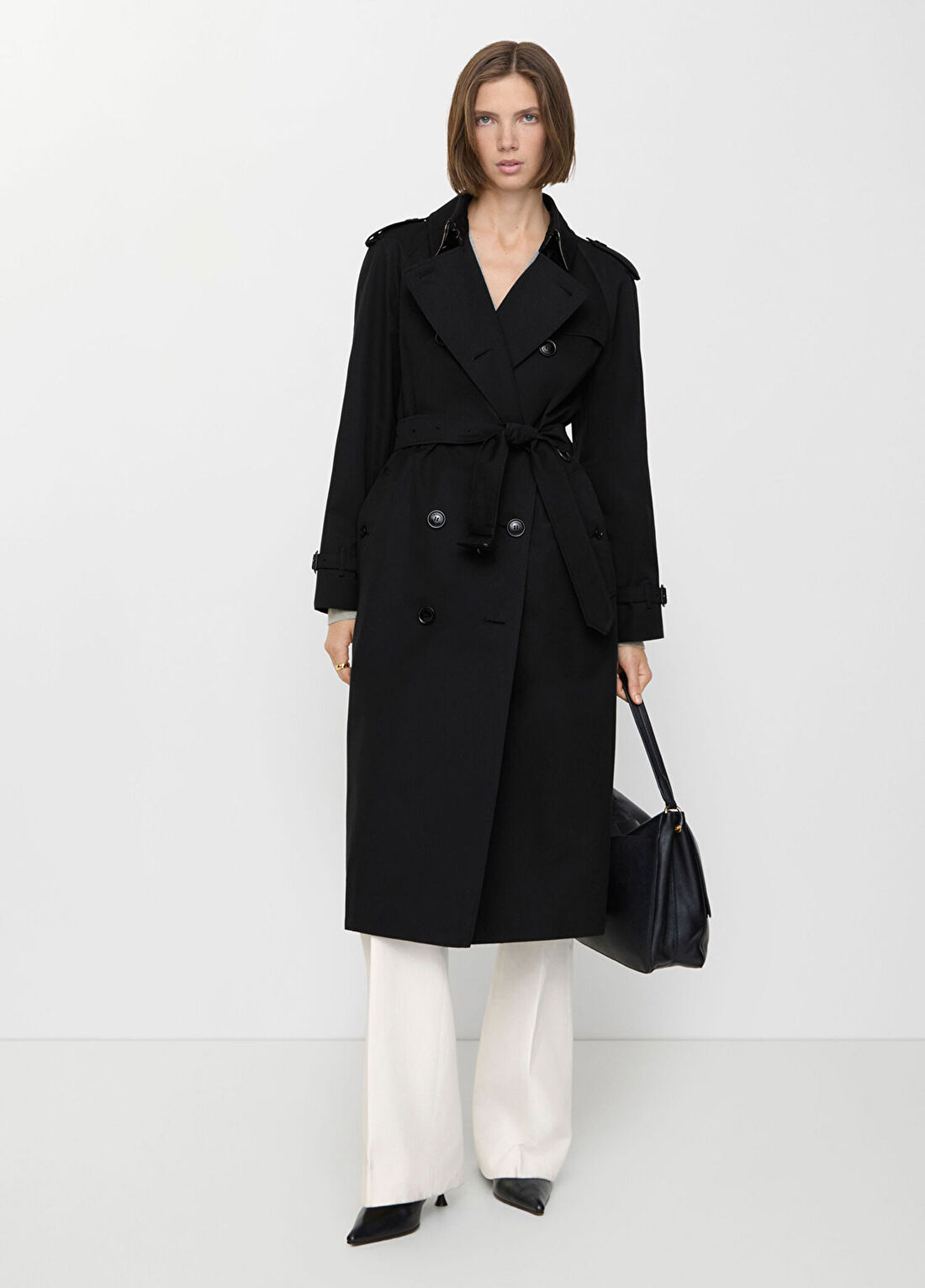Burberry Long Waterloo Heritage Siyah Kadın Trençkot görsel 2