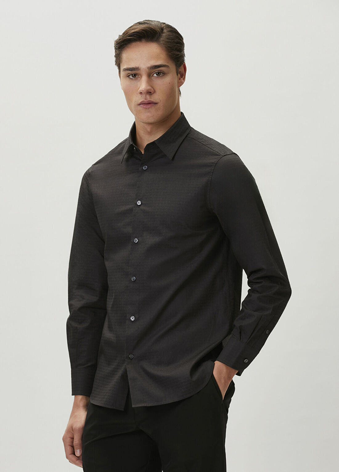 Emporio Armani Siyah Desenli Gömlek