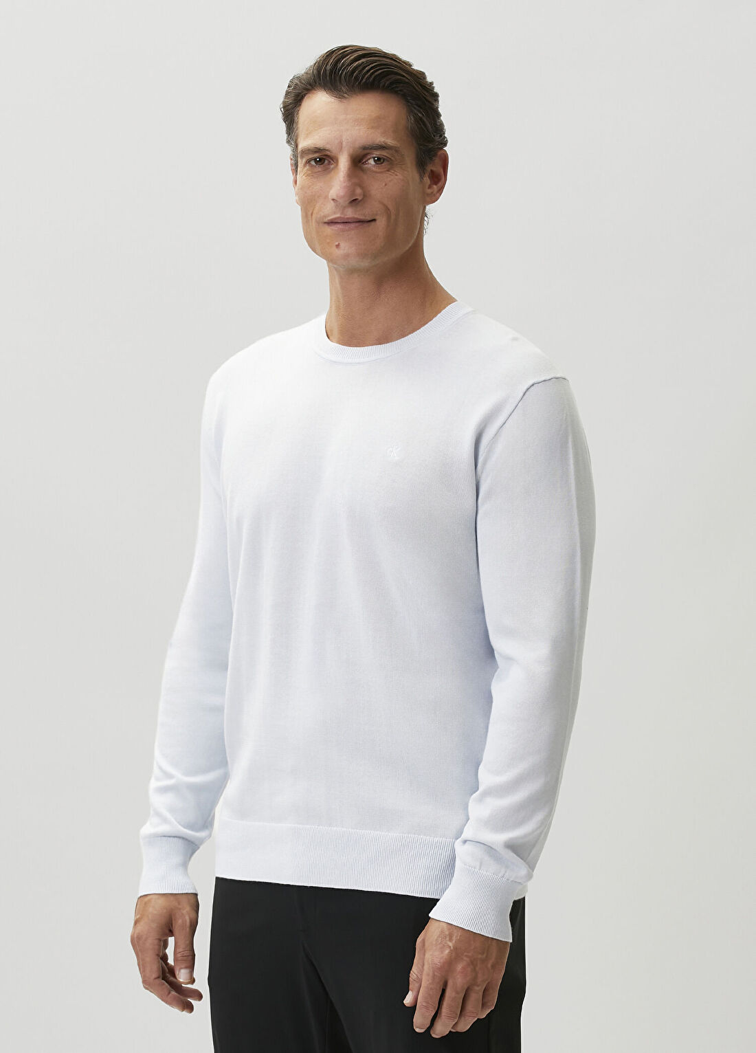 Calvin Klein Supima Mavi Triko görsel 3