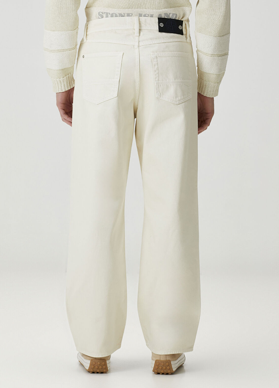 Stone Island Beyaz Jean Pantolon görsel 3