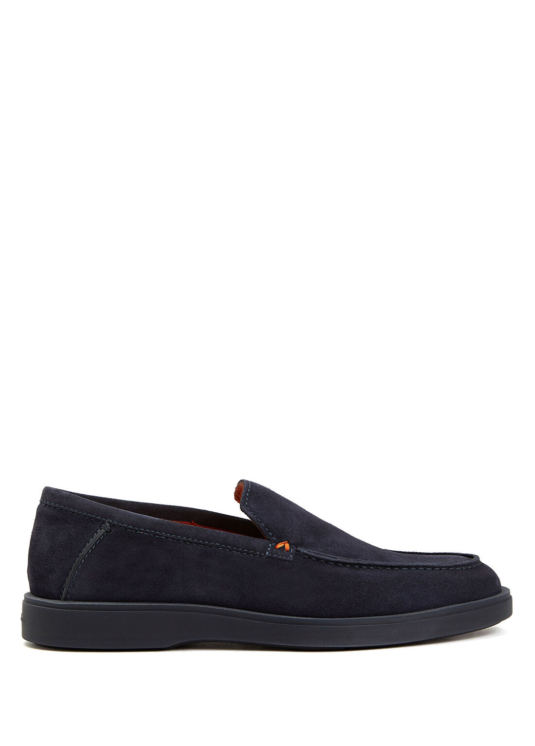 Santoni Lacivert Dikiş Detaylı Erkek Süet Loafer