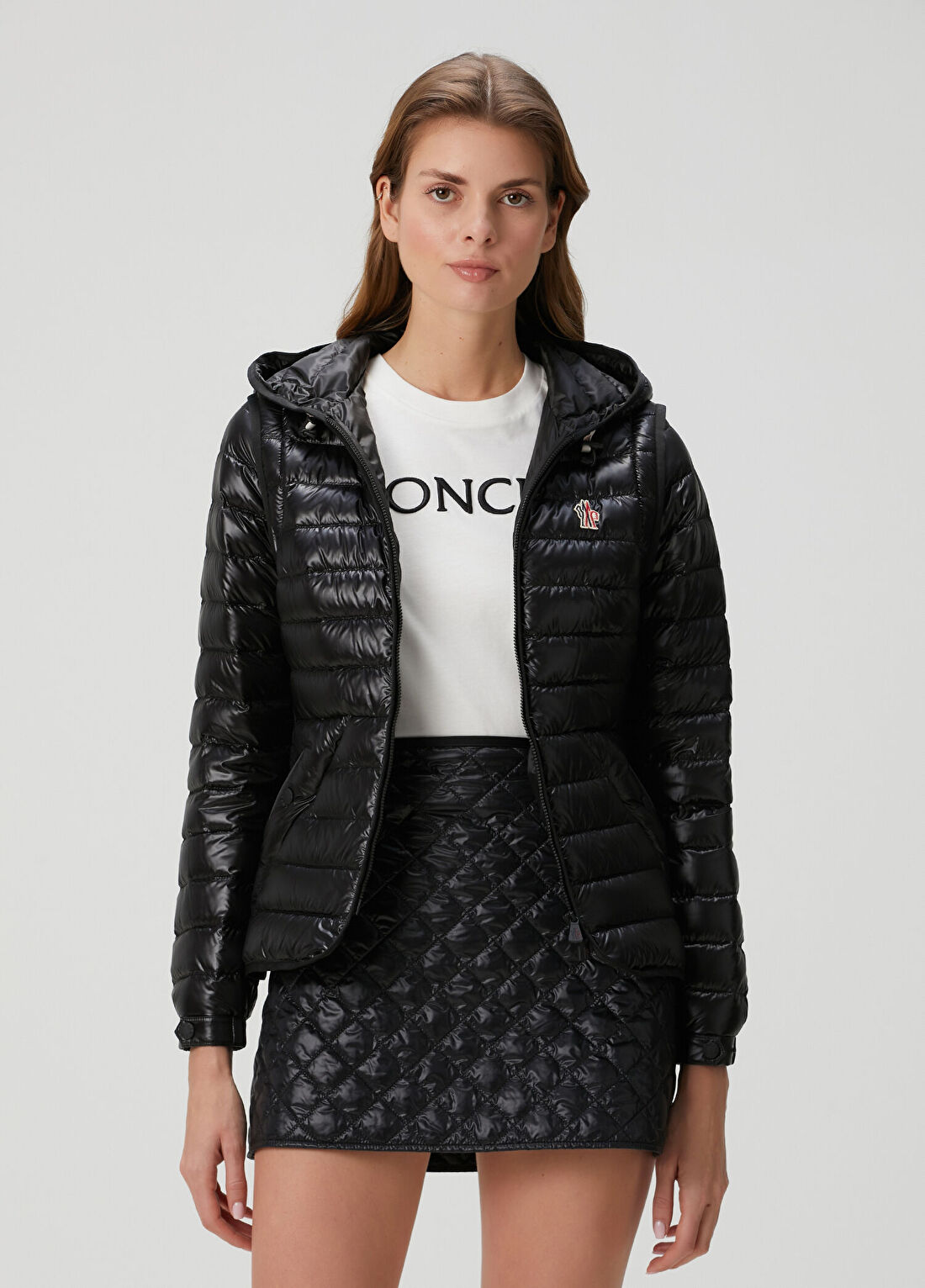 Moncler Grenoble Day Namic Siyah Kapüşonlu Ceket