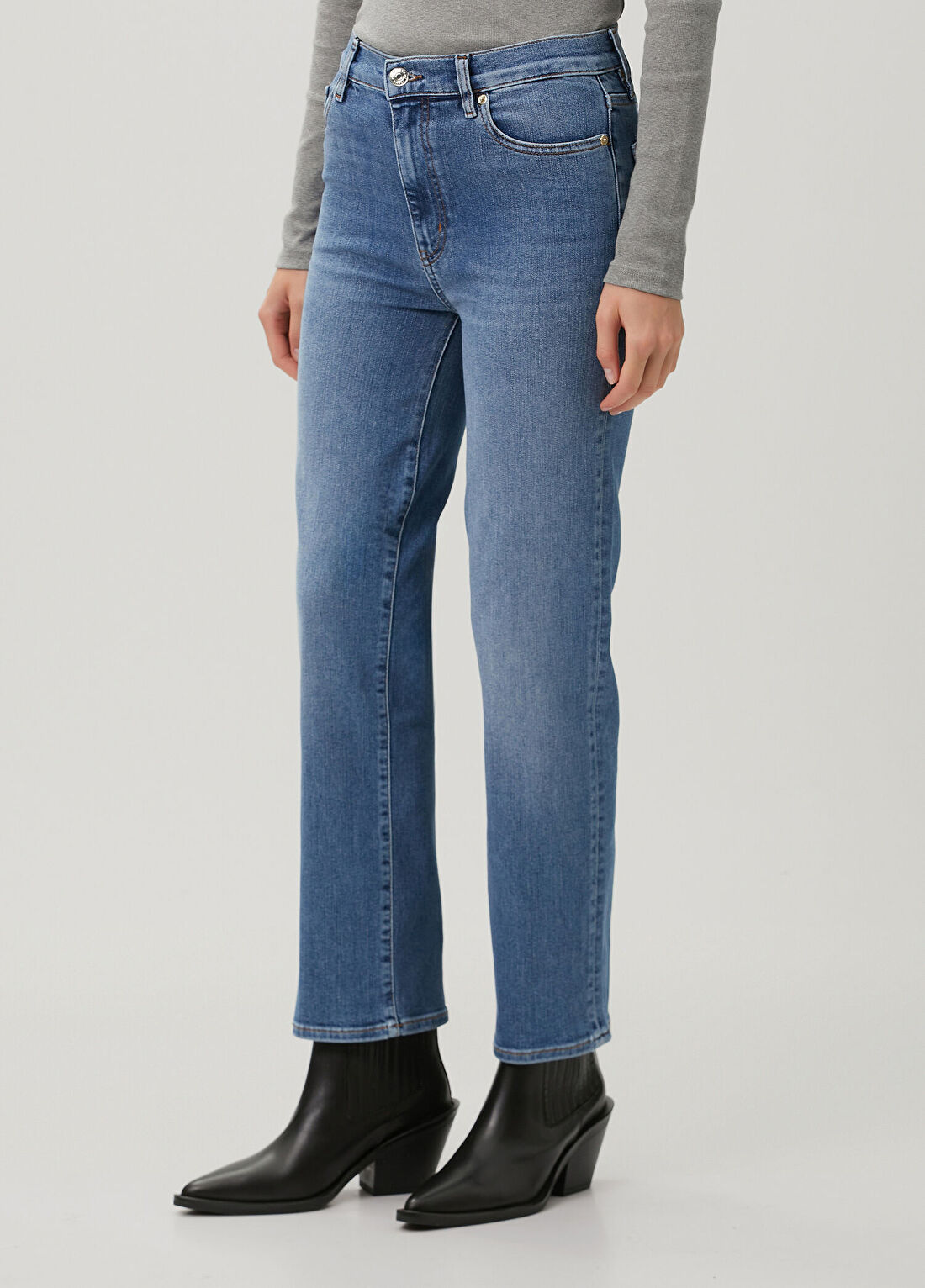 Frame Denim Le Sleek Straight Mavi Jean Pantolon görsel 2