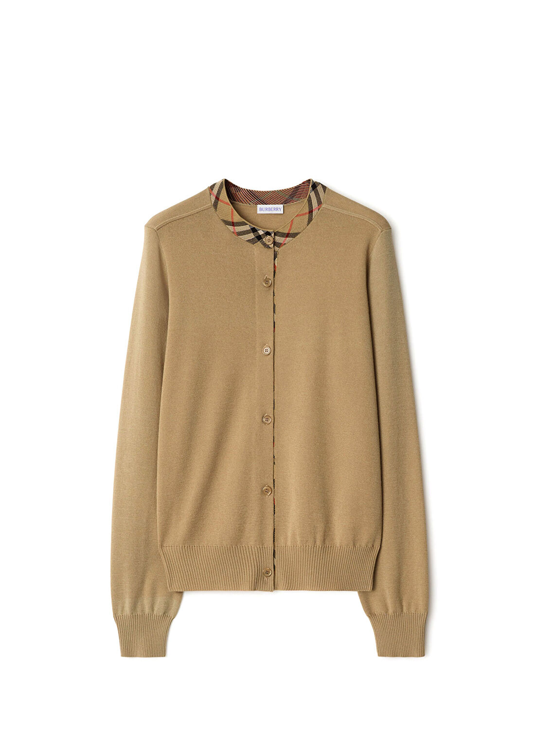 Burberry Cardigan Bej Yün Regular Fit Düğmeli Kadın Hırka