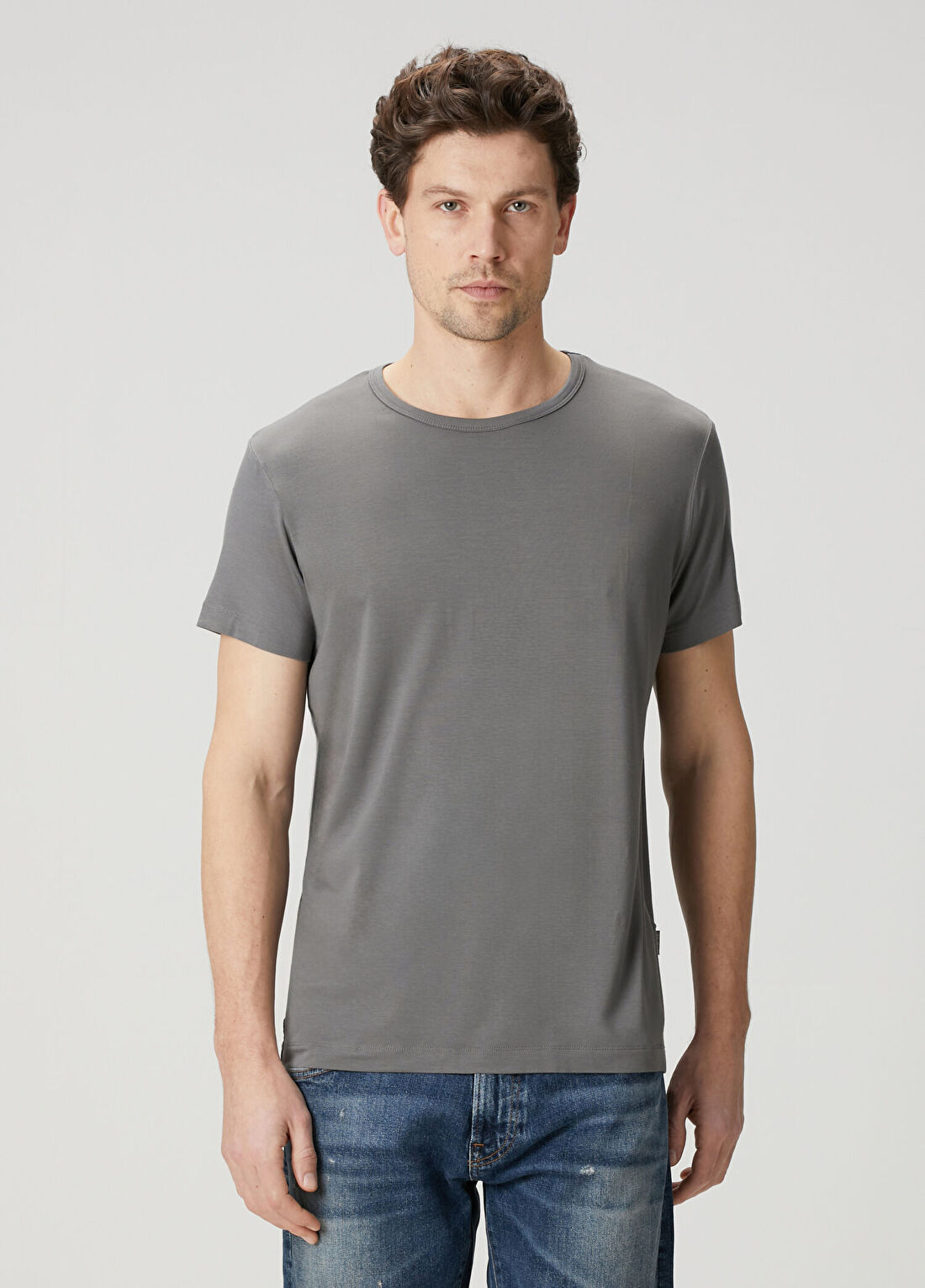 John Frank Gri Basic T-shirt