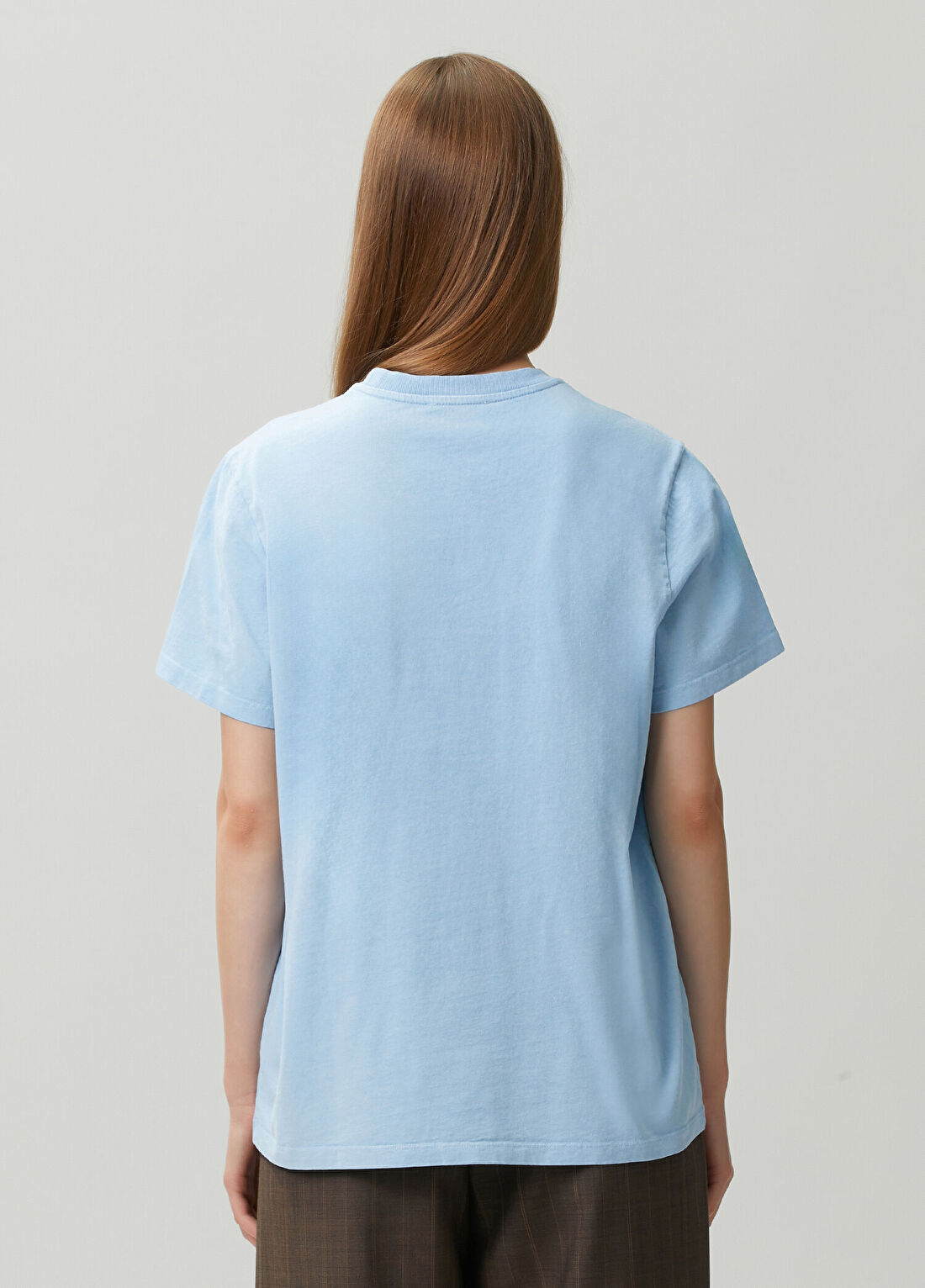 Ganni Mavi Logolu T-shirt görsel 4