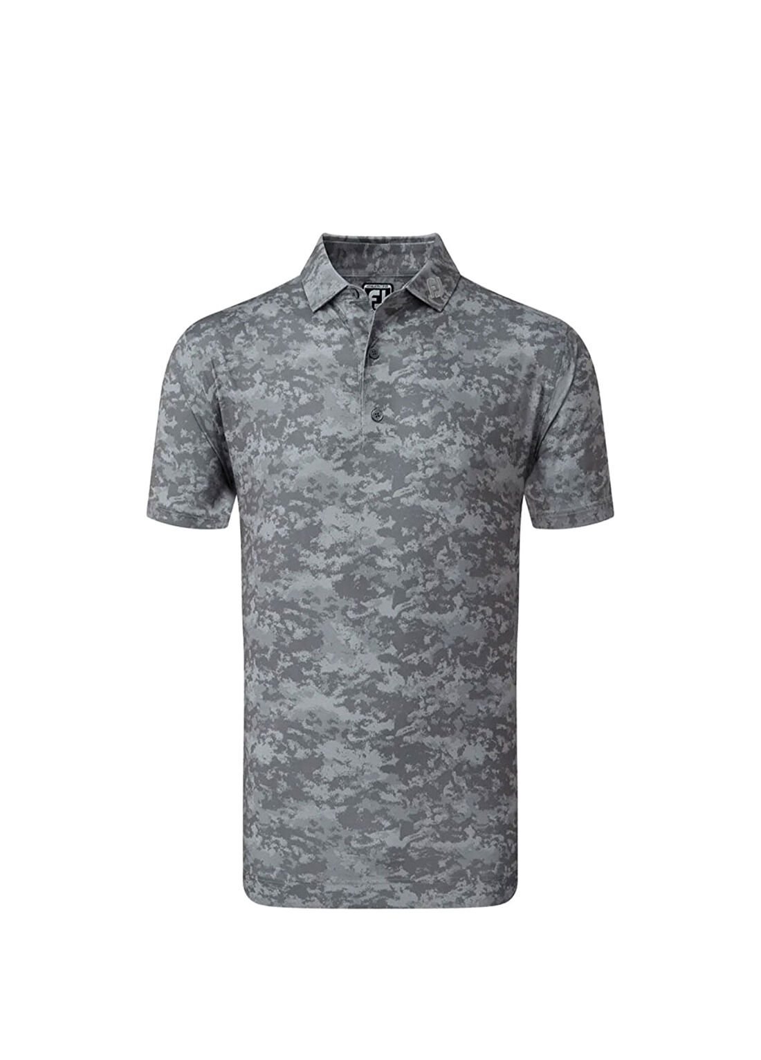 FootJoy Bulut Kamuflajı Lisle Gri Polo Yaka Kısa Kollu Erkek Golf T-Shirt