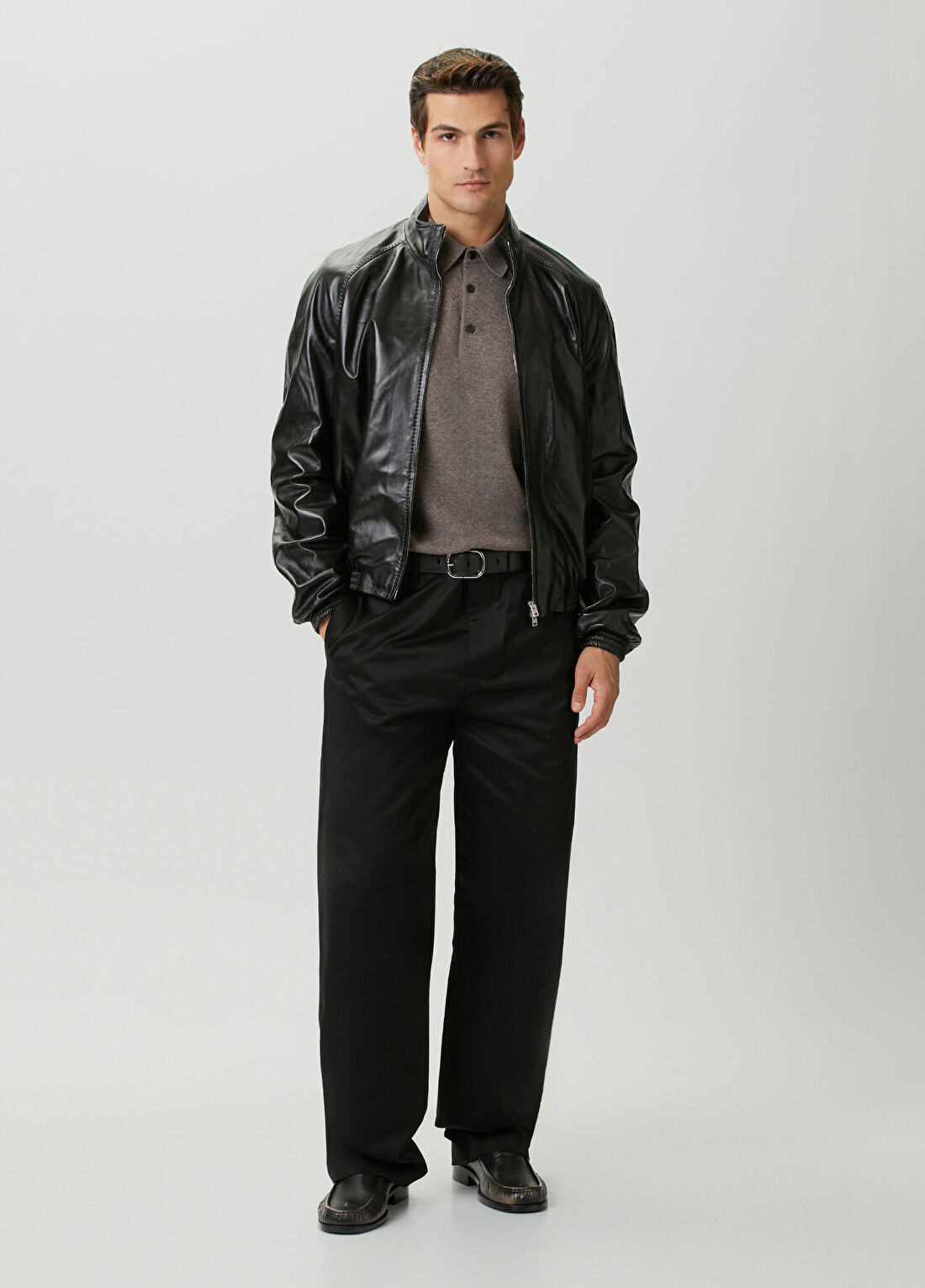 Acne Studios Siyah Deri Ceket görsel 2