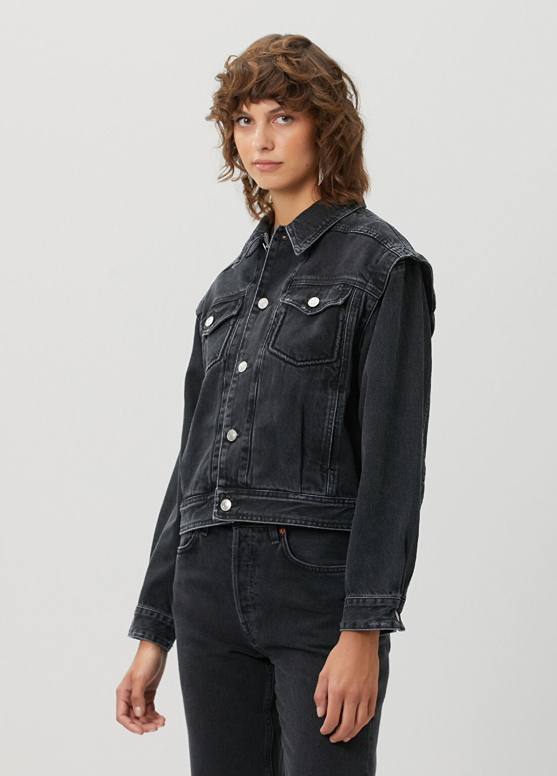 Marant Etoile Zyma Antrasit Denim Ceket görsel 3