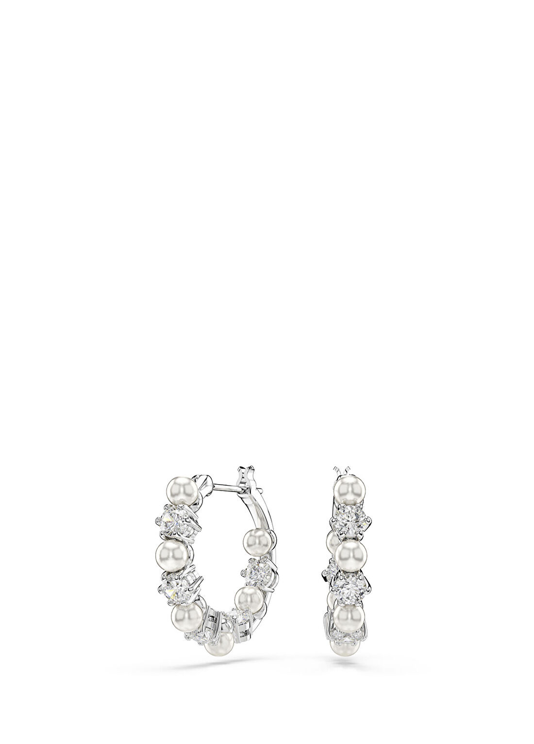 Swarovski Matrıx Pe Pearl Hoops Whıte Rhs Kadın Küpe