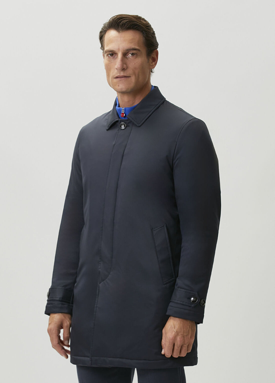 Kiton Lacivert Pardösü görsel 3