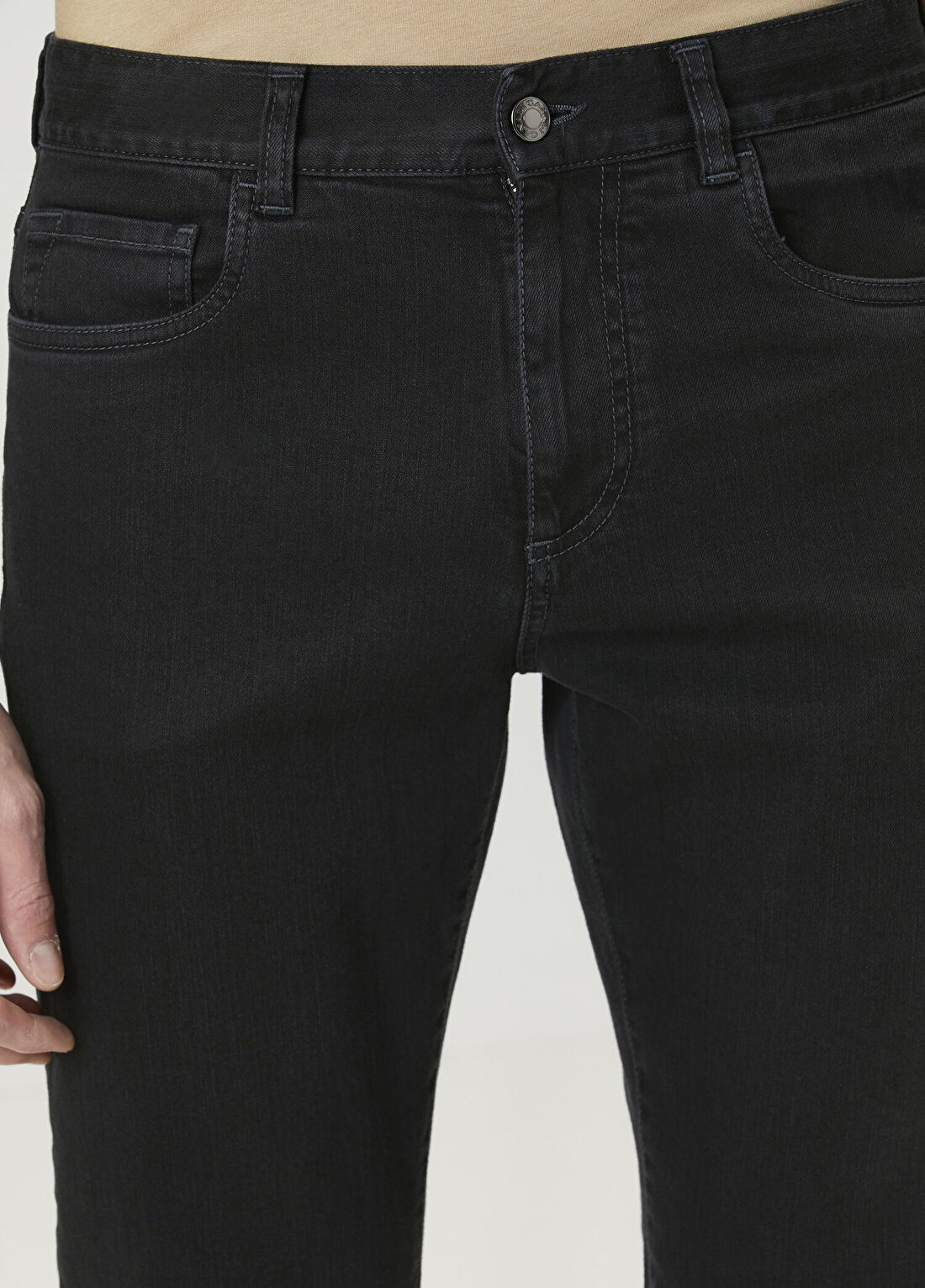 Canali Siyah Jean Pantolon görsel 4
