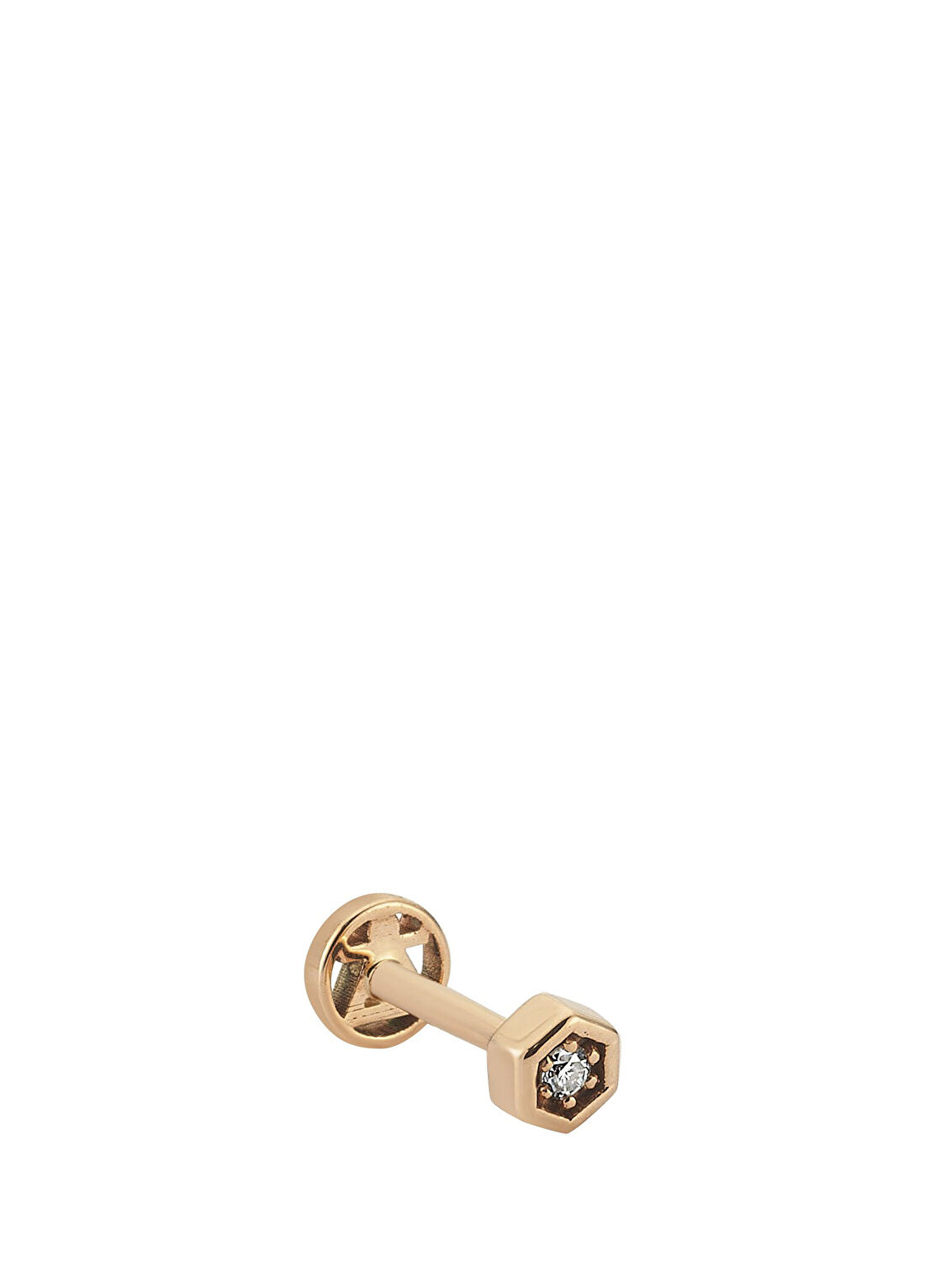 Bee Goddess Honeycomb Pırlanta Kadın Altın Piercing