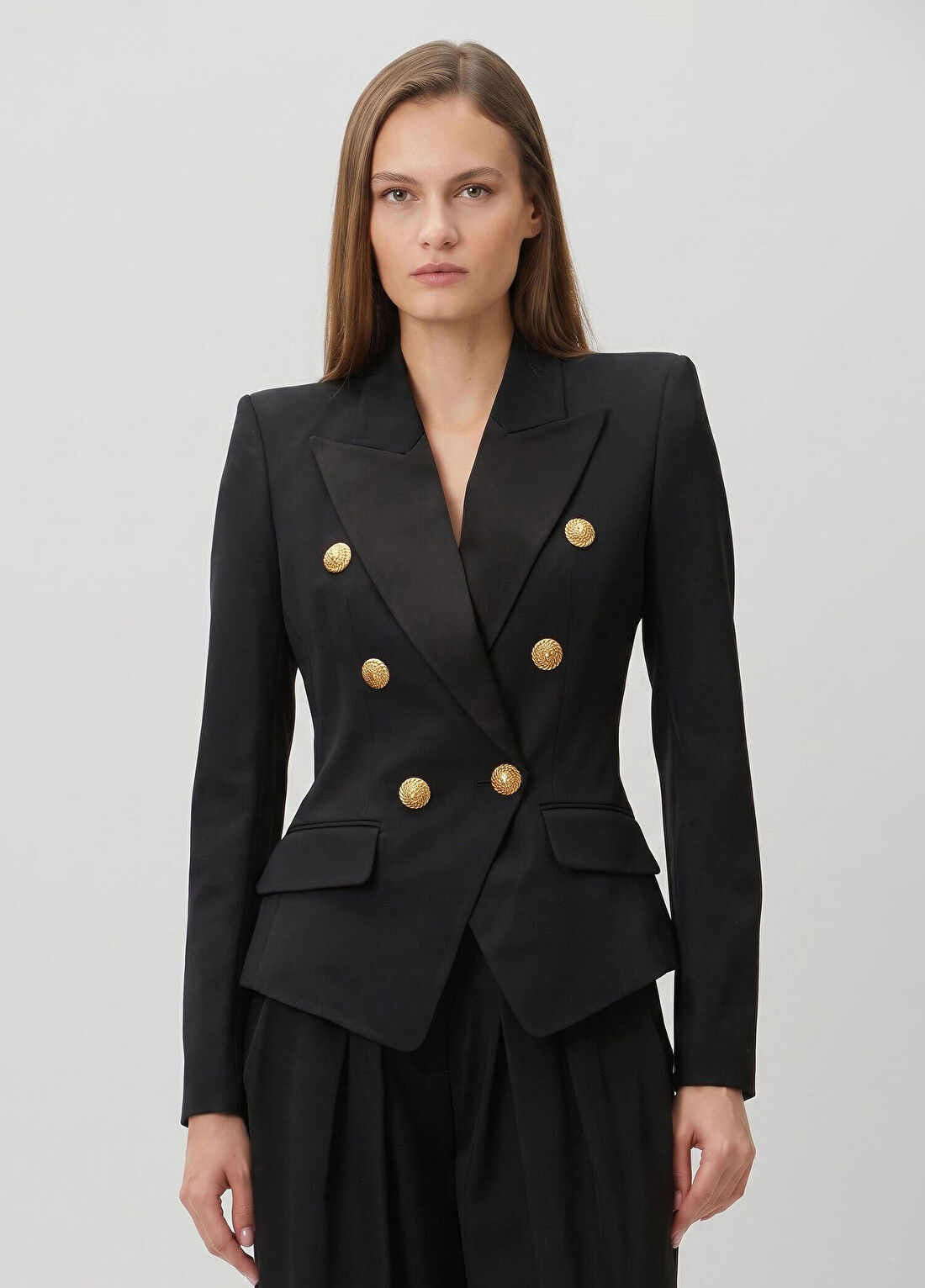 Balmain Siyah Kruvaze Ceket