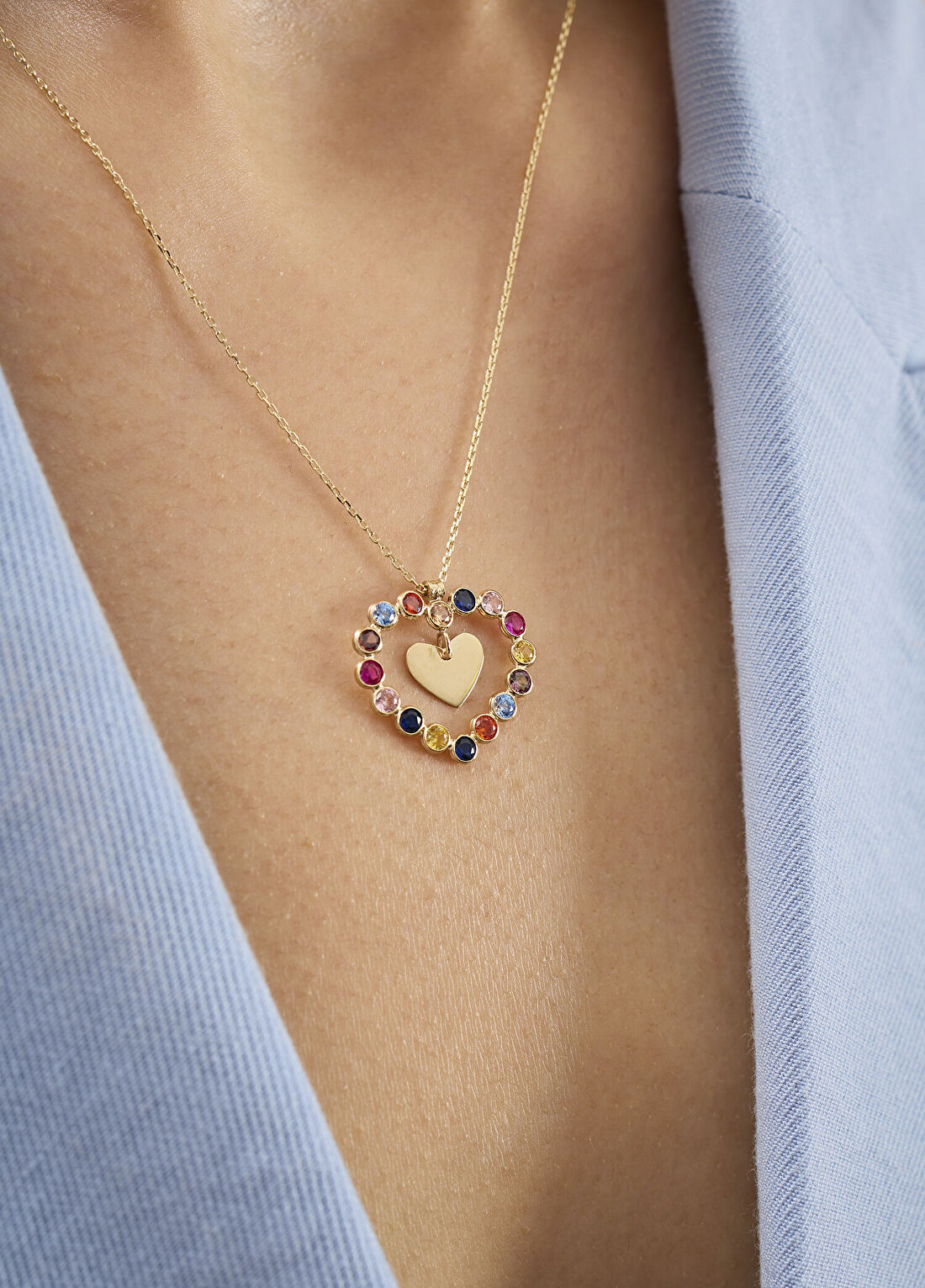 Orena Jewelry Bouquet Heart 14 Ayar Altın Kadın Kolye görsel 2