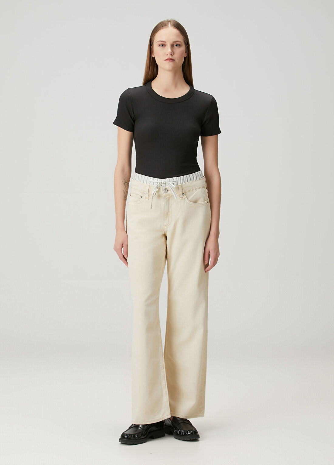 Rag&Bone Essential Siyah Ribli T-shirt görsel 2