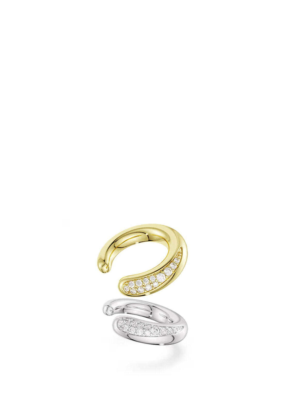 Swarovski Classıca Pe M Whı Sıs Altın Rengi Gümüş Kadın Küpe görsel 2