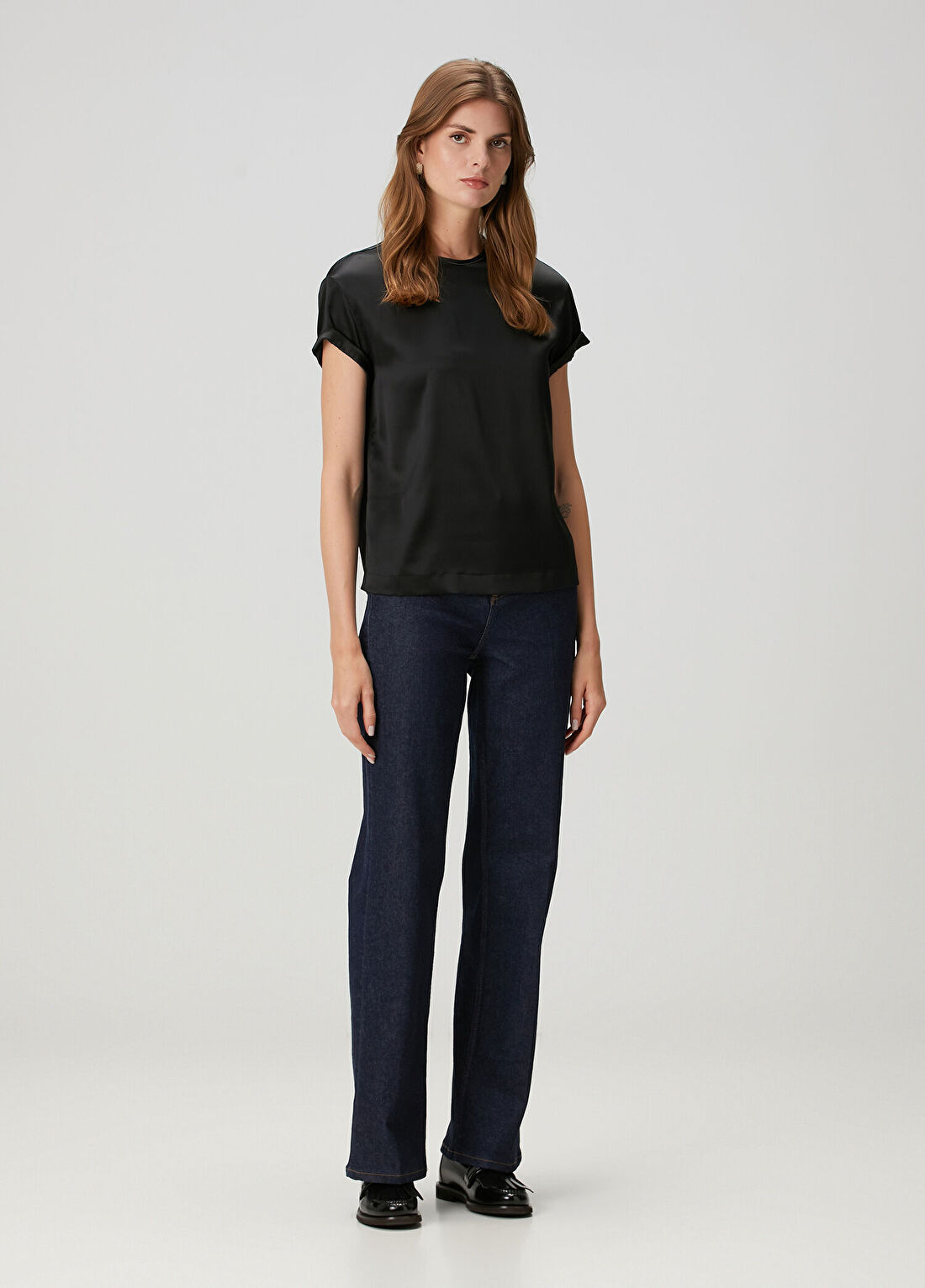 Brunello Cucinelli Siyah İpek Bluz görsel 2