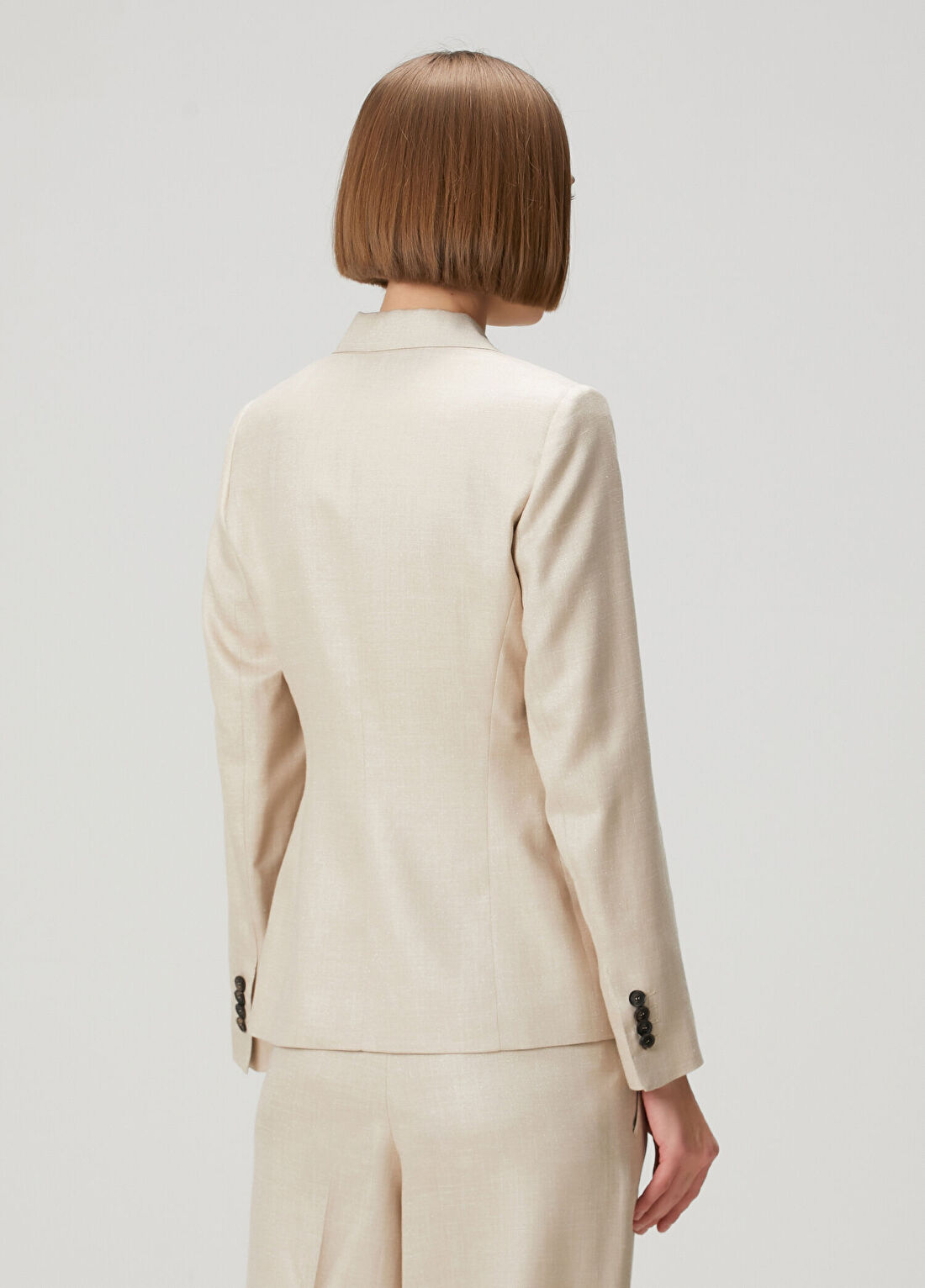Kiton Bej Dokulu Blazer görsel 4