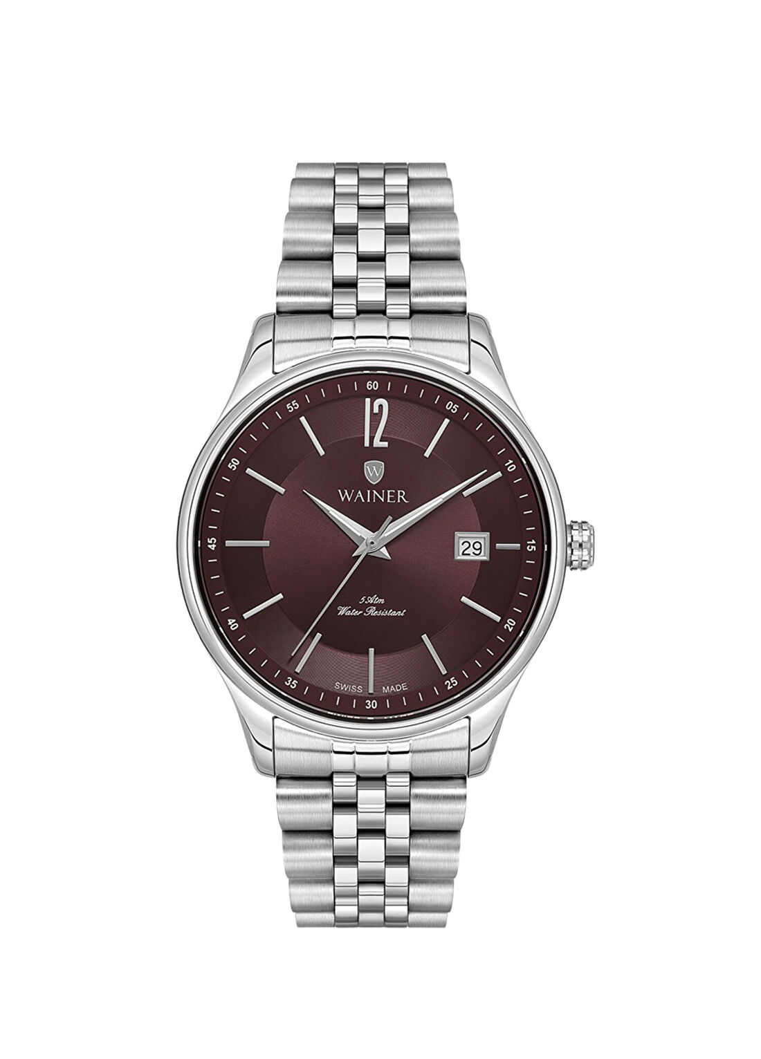 Wainer WA.19035-F Gümüş Metal Erkek Kol Saati