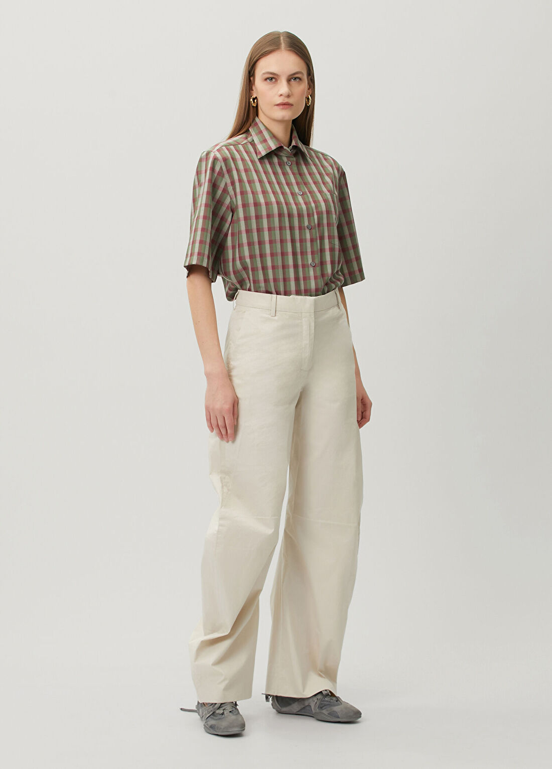 Acne Studios Açık Bej Casual Twill Pantolon