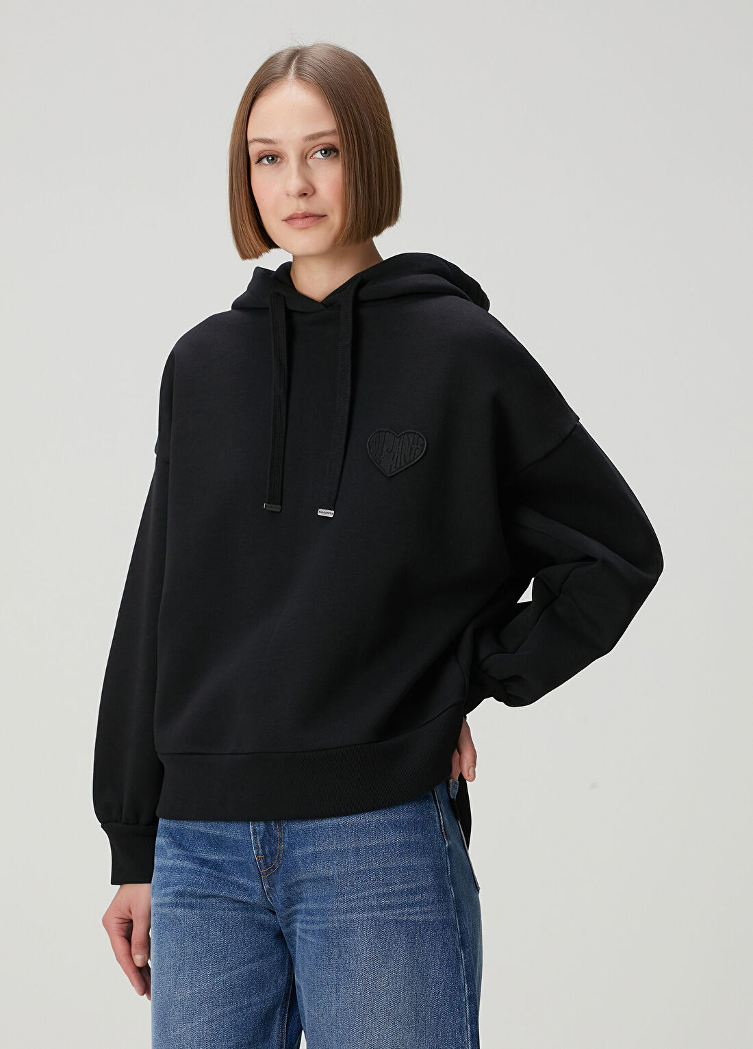 AllSaints Lovers Eli Siyah Sweatshirt görsel 3
