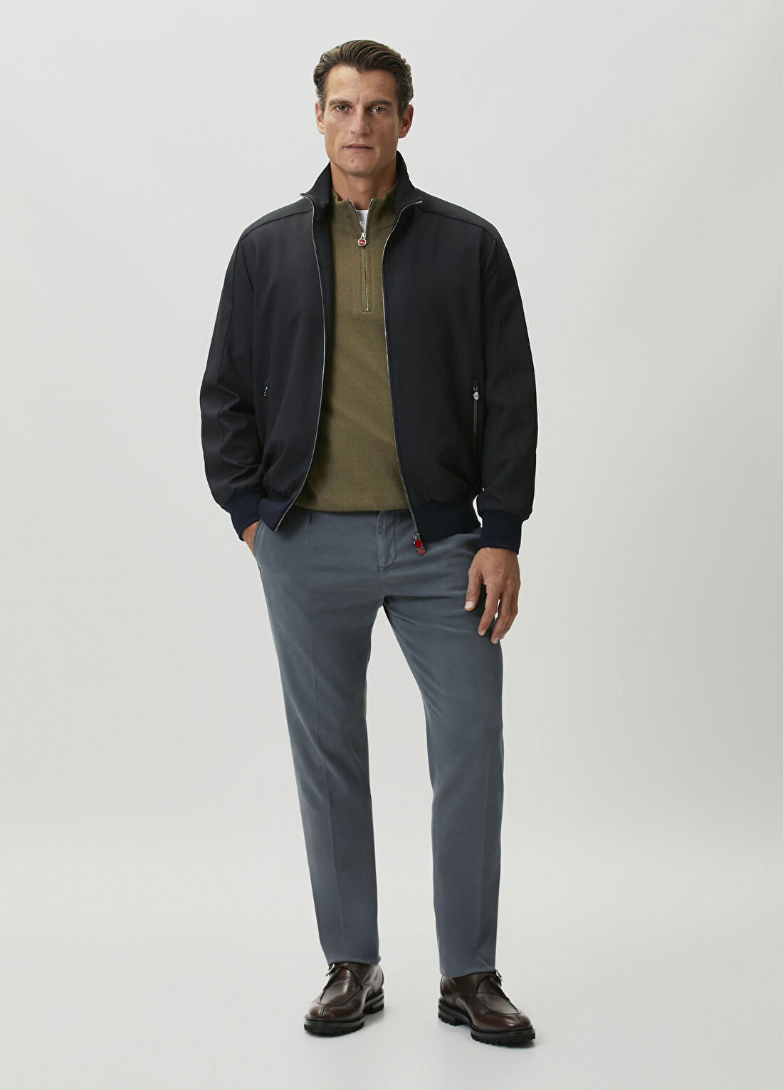 Kiton Açık Gri Pilili Pantolon