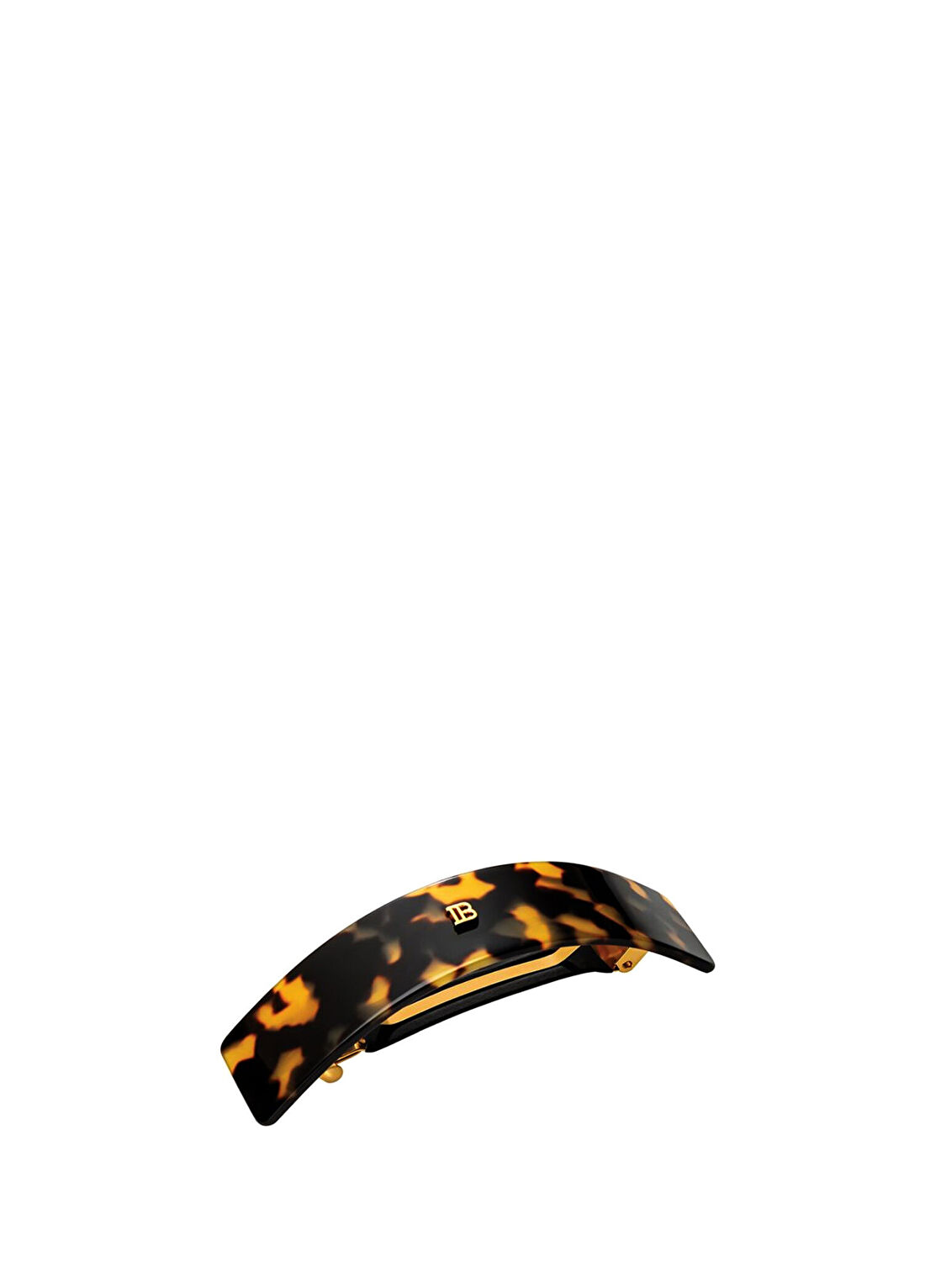 Balmain Cellulose Acetate Barrette Pour Cheveux Tortoise Shell Büyük Boy Kadın Toka