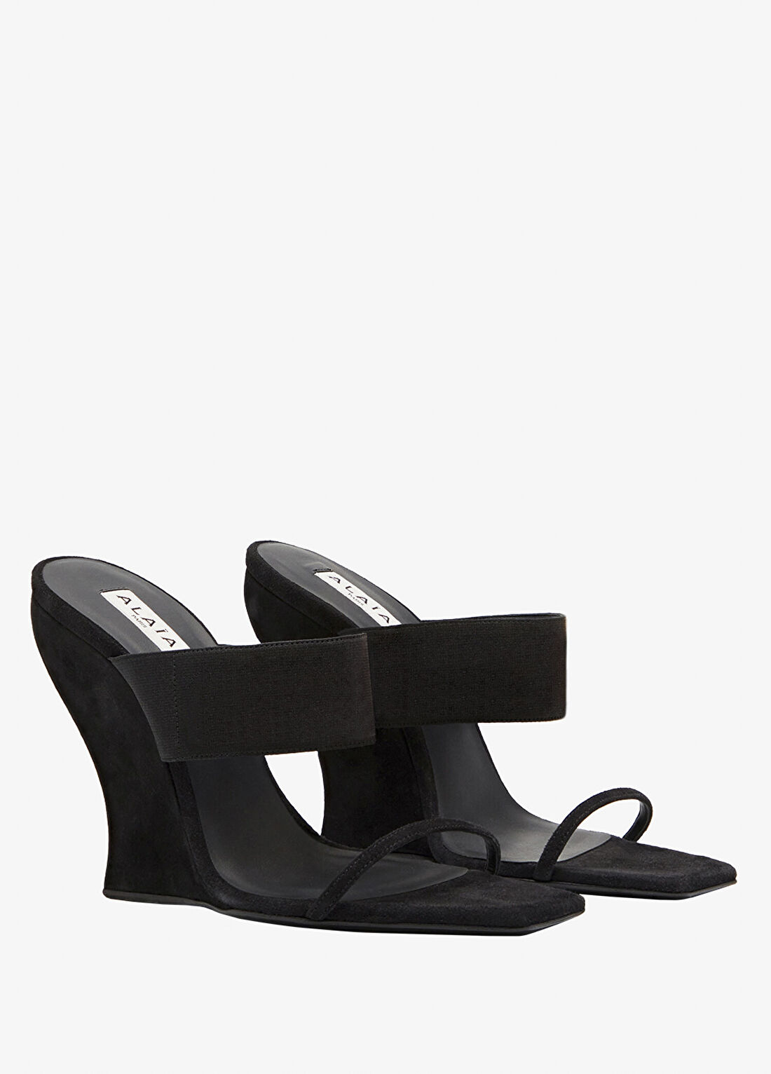 Alaïa Siyah Kadın Süet Terlik görsel 2