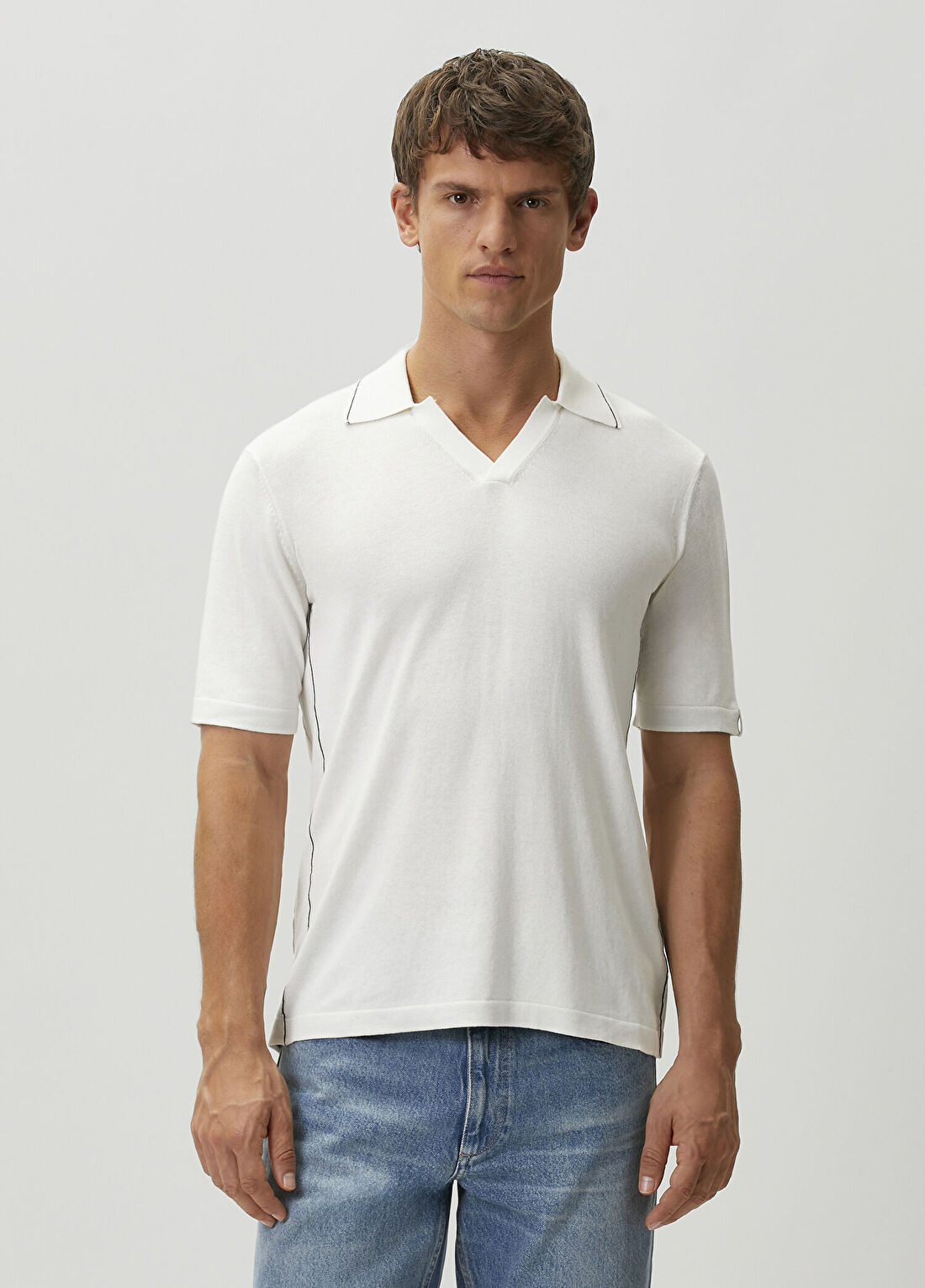 Rag&Bone Ekru İpek Polo Triko
