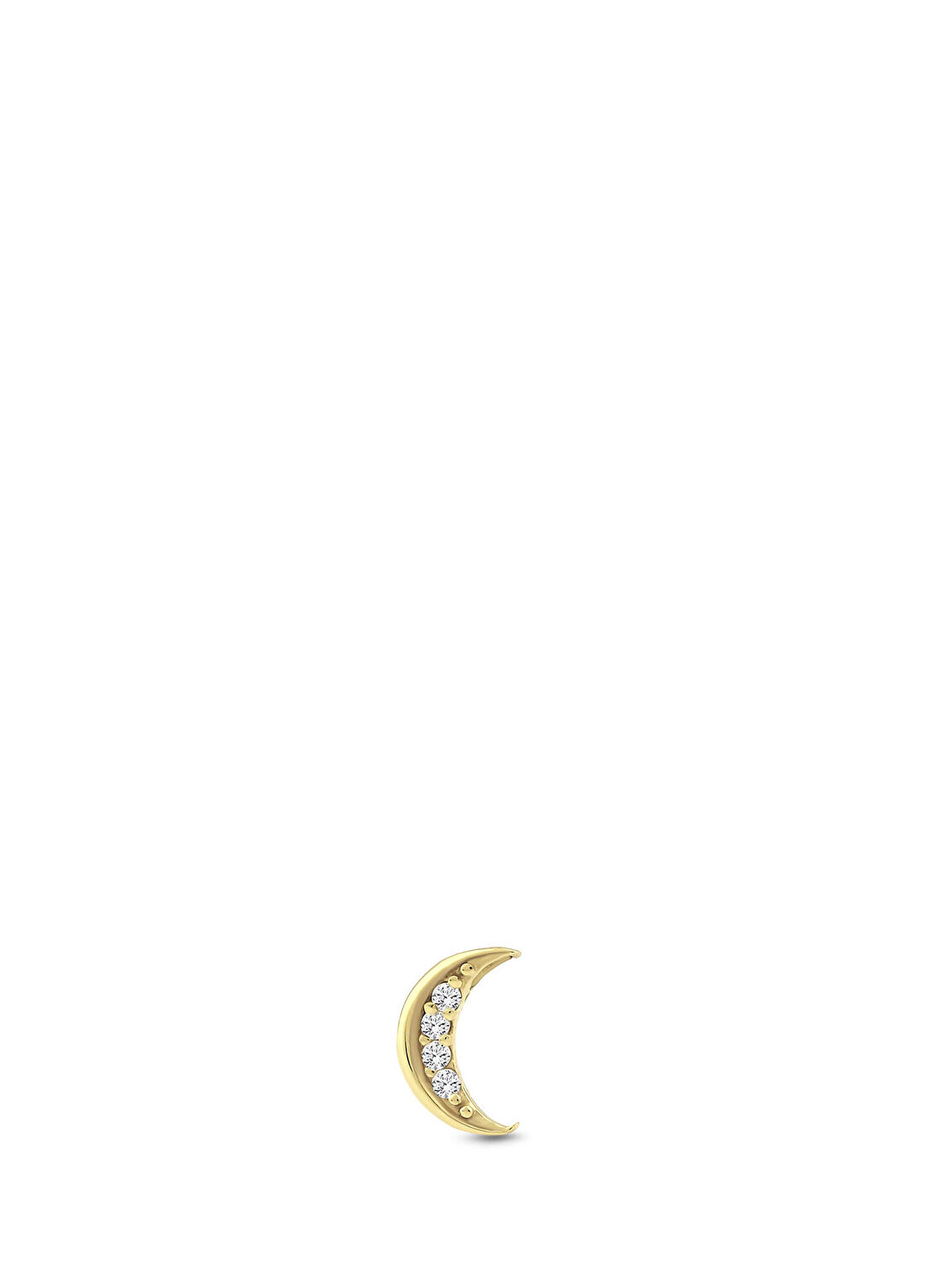 Bendis Design Moonlit Zirkon Taşlı 14 Ayar Altın Kadın Kıkırdak Küpe