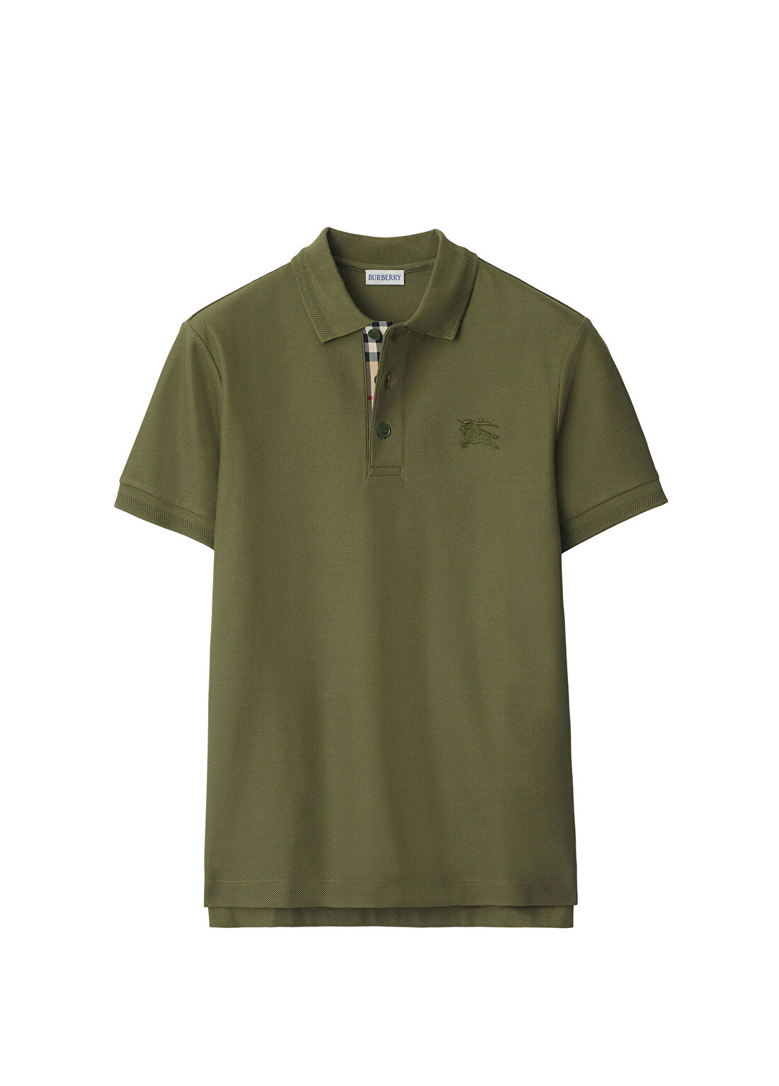 Burberry Haki Pamuklu Polo Yaka Kısa Kollu Erkek T-Shirt