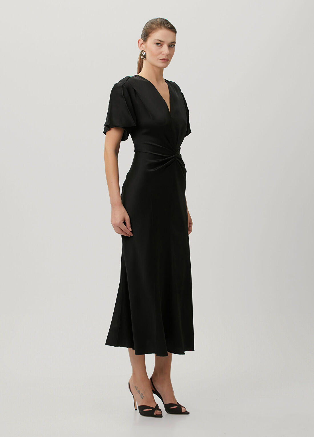 Victoria Beckham Eve Siyah Midi Elbise görsel 2