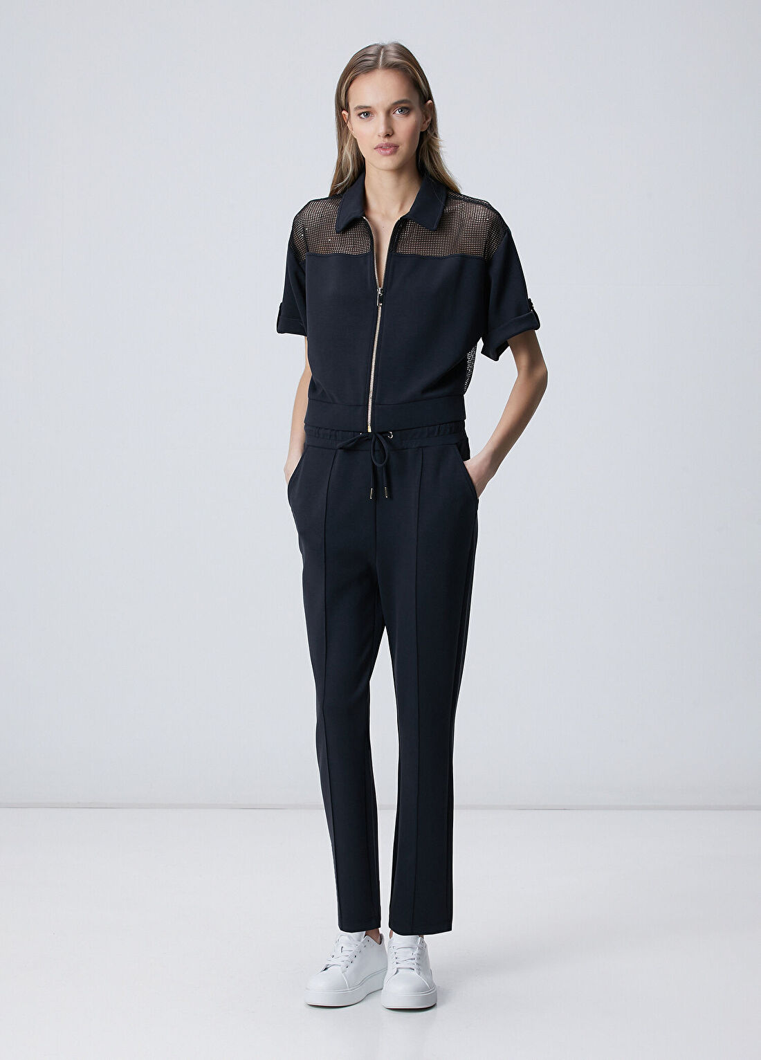 Network Siyah Modal Karışımlı Straight Fit Eşofman Altı