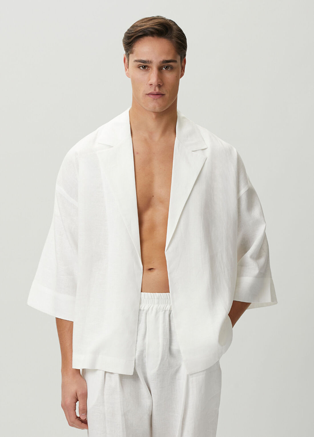 Fine People Community Ocean Ekru Organik Keten Kimono