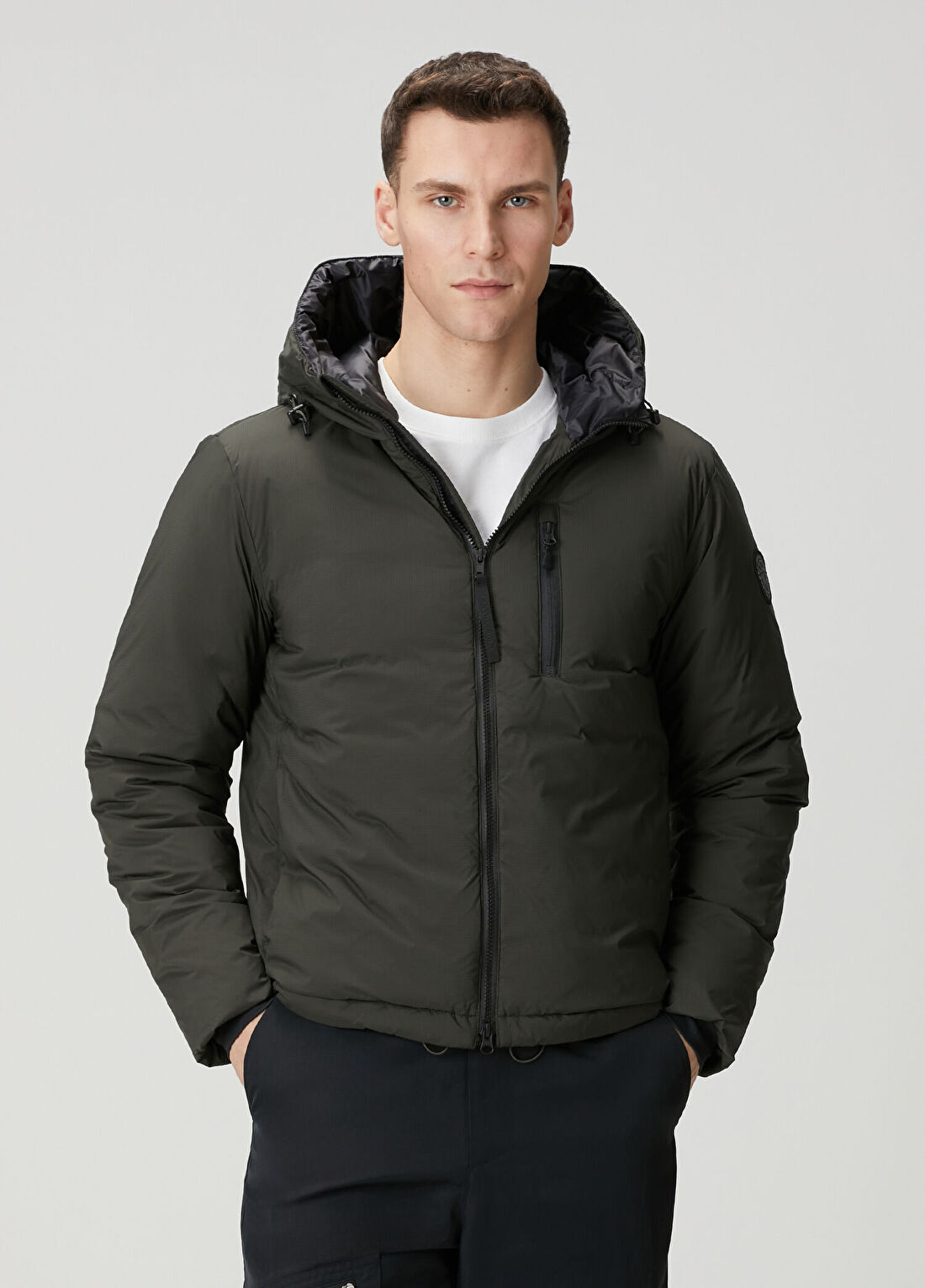 Canada Goose Lodge Koyu Yeşil Kapüşonlu Puff Mont