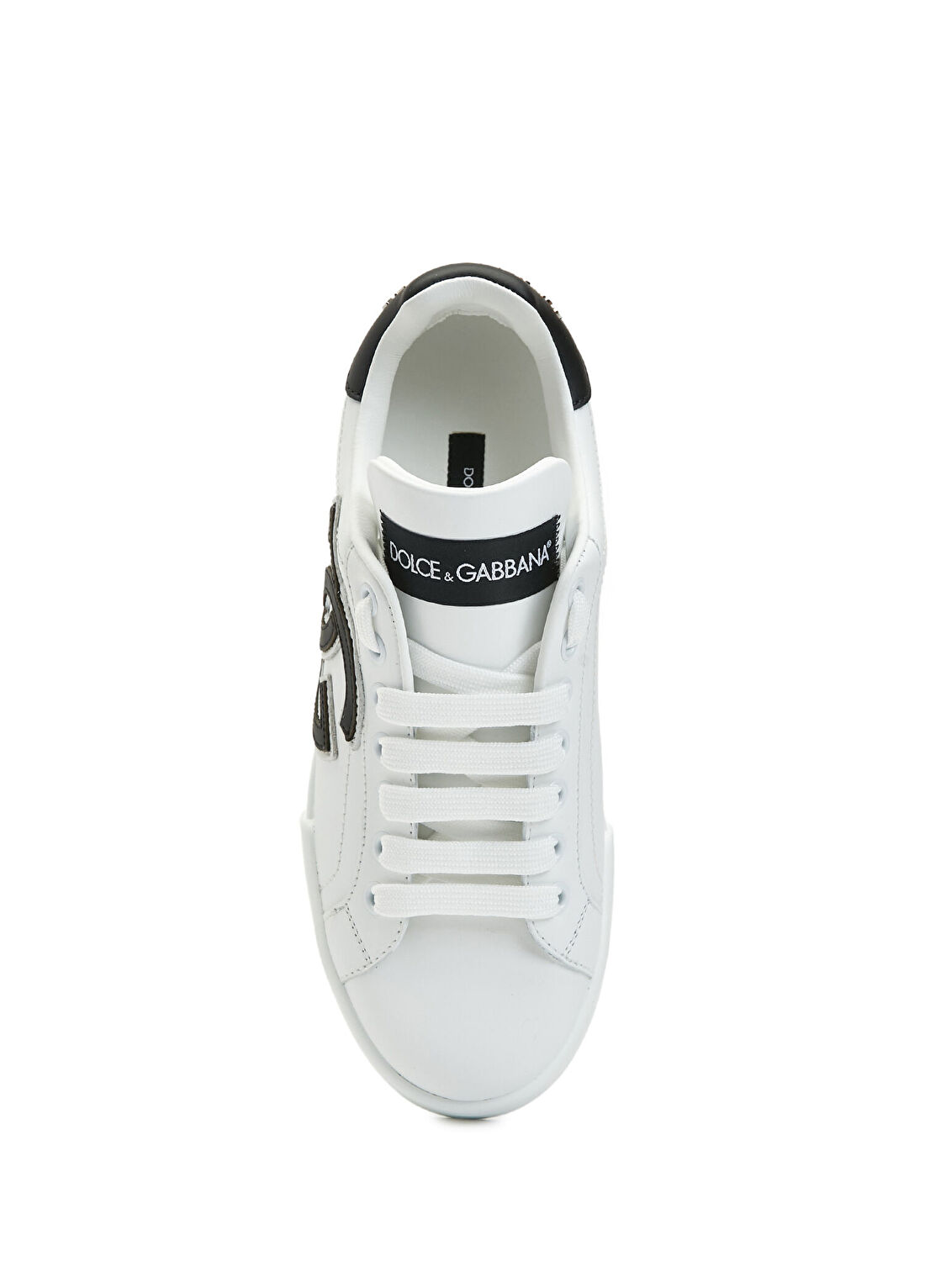 Dolce&Gabbana Portofino Siyah Beyaz Kadın Deri Sneaker görsel 4