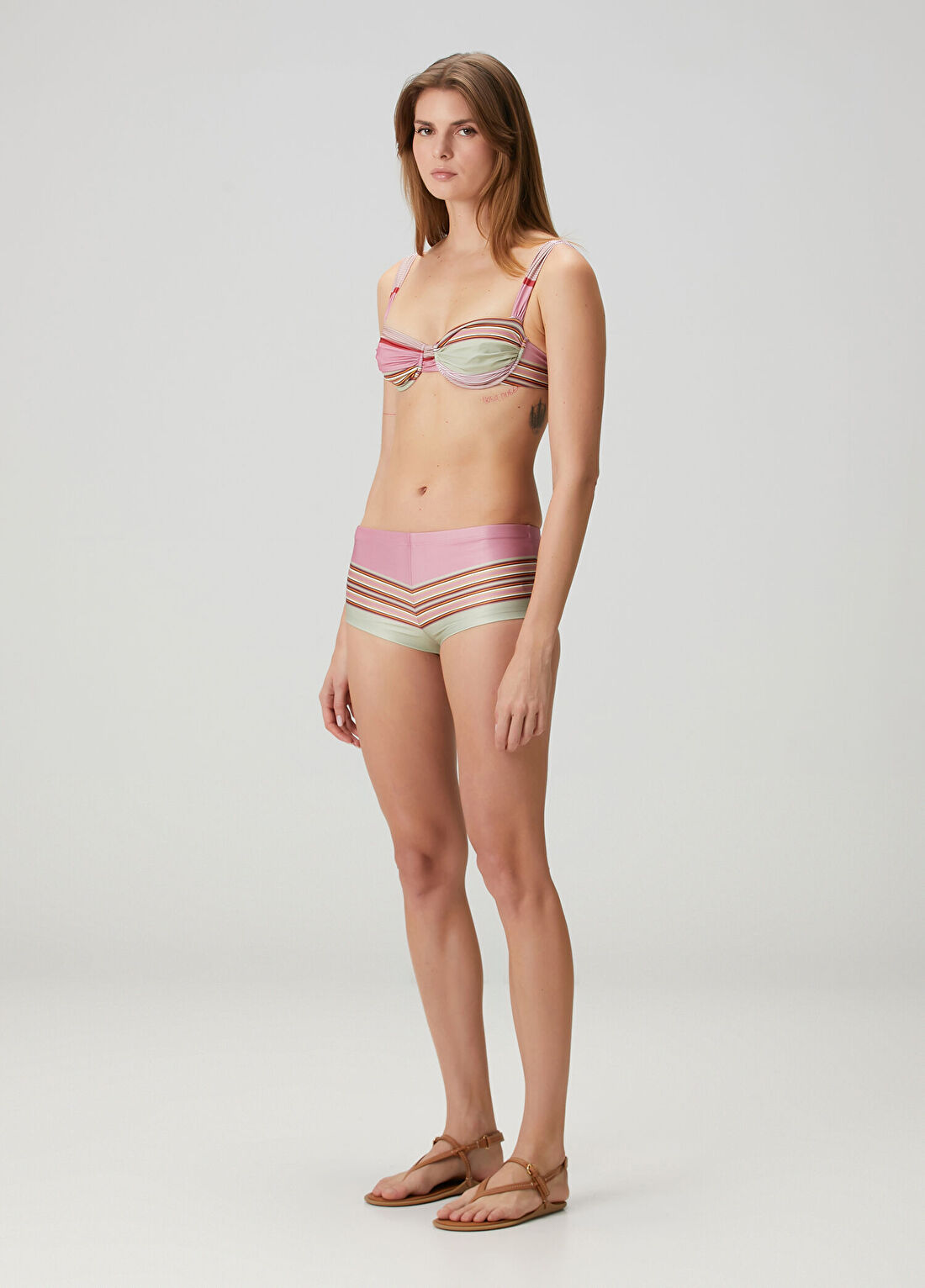 Faithfull Sol Çok Renkli Çizgili Bikini Üstü görsel 2