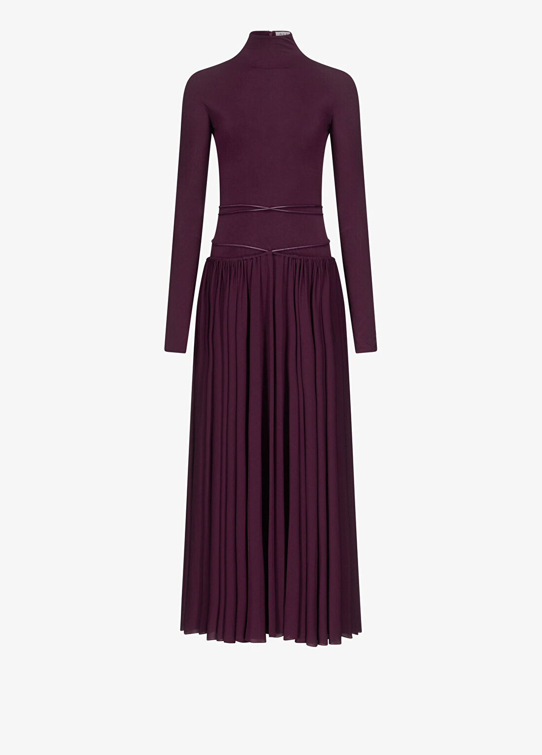 Alaïa Mor Pileli Maksi Elbise