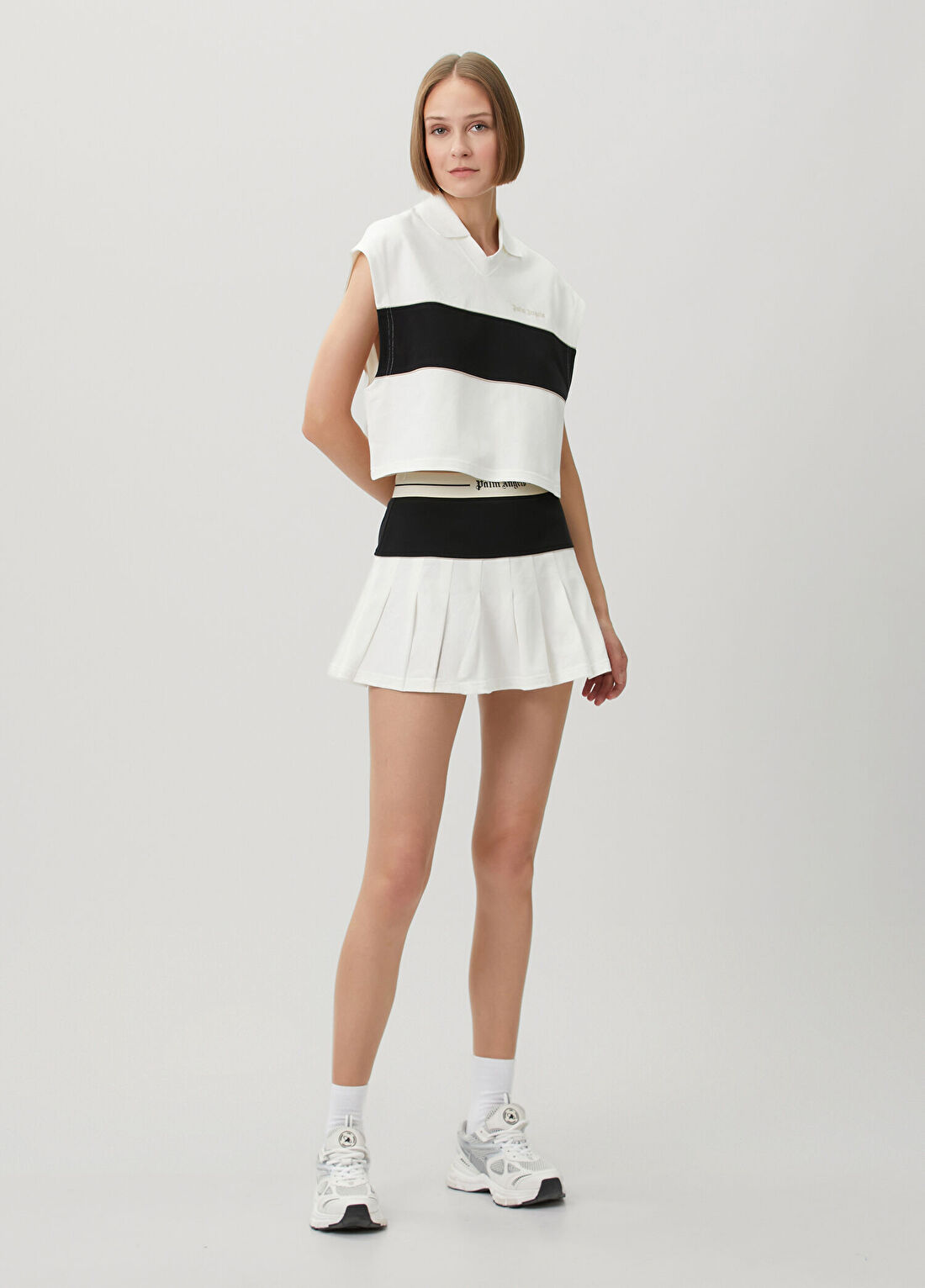 Palm Angels Classic Logo Siyah Beyaz Mini Etek