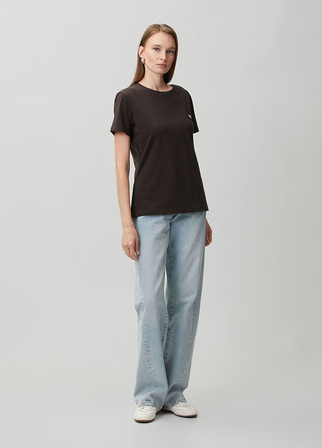 Guess Colette Regular Fit Kahverengi T-shirt görsel 2
