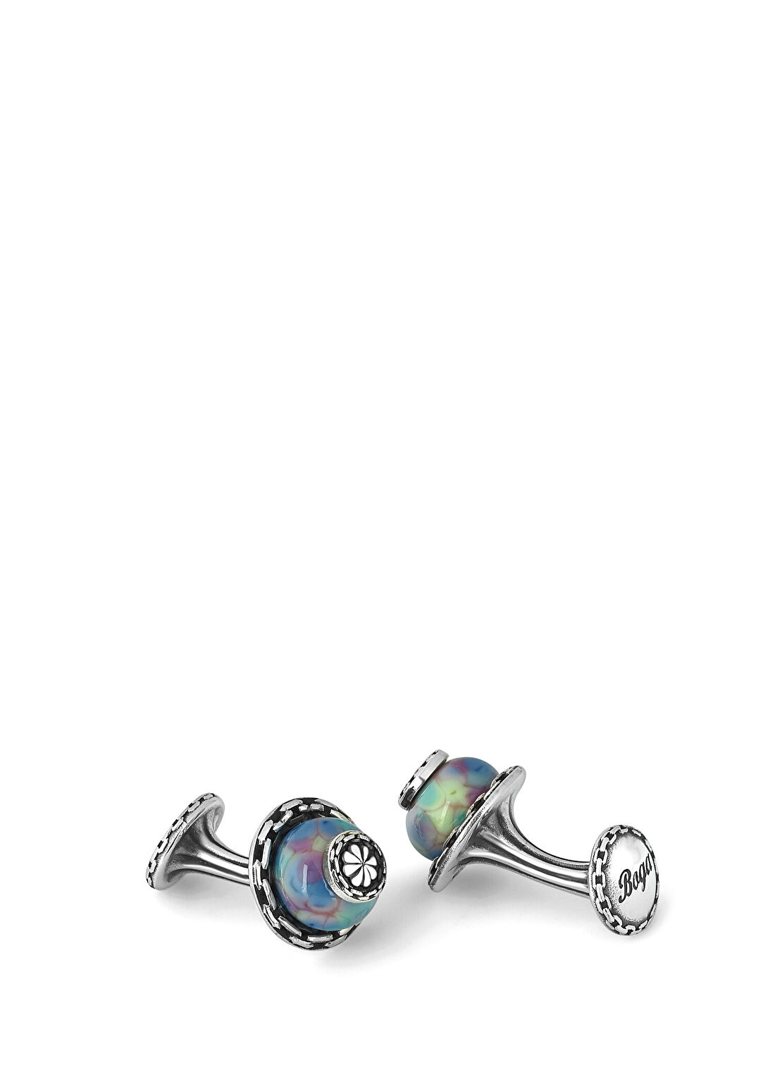 Boga Glass Beads-S Chain Fx Gümüş Kol Düğmesi