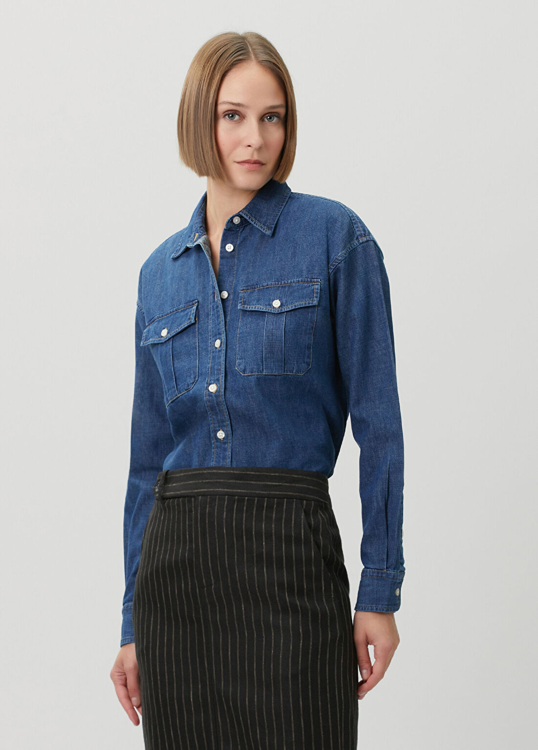 Lauren Ralph Lauren Mavi Denim Gömlek görsel 3
