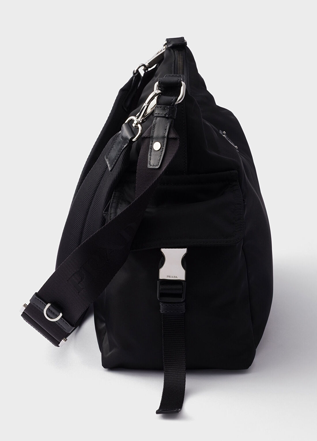 Prada Explore Siyah Re-Nylon ve Deri Erkek Postacı Çanta görsel 4