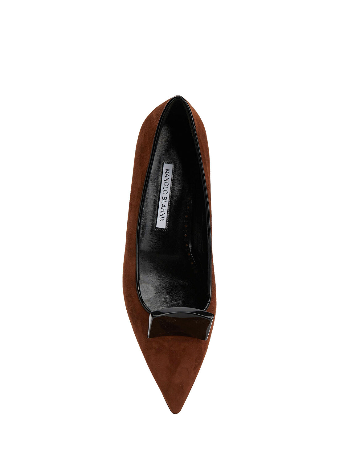 Manolo Blahnik Inkak Siyah Kahve Deri Babet görsel 4